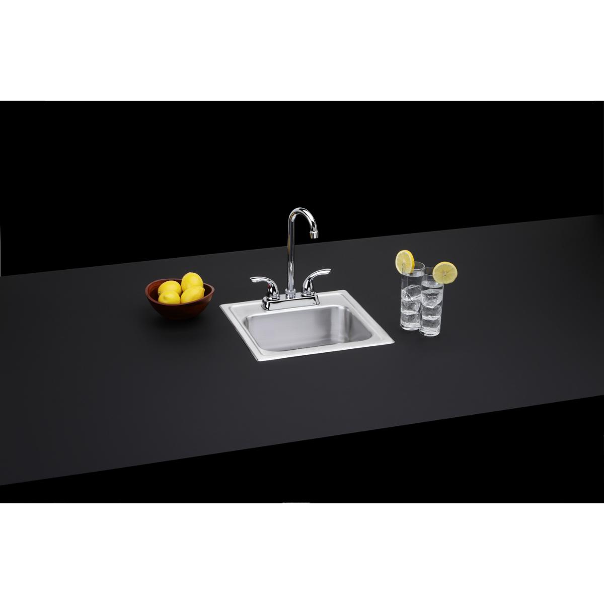 Elkay Dayton 15x15x6 Single Bowl Drop - in Bar Sink with High - Quality Faucet Kit