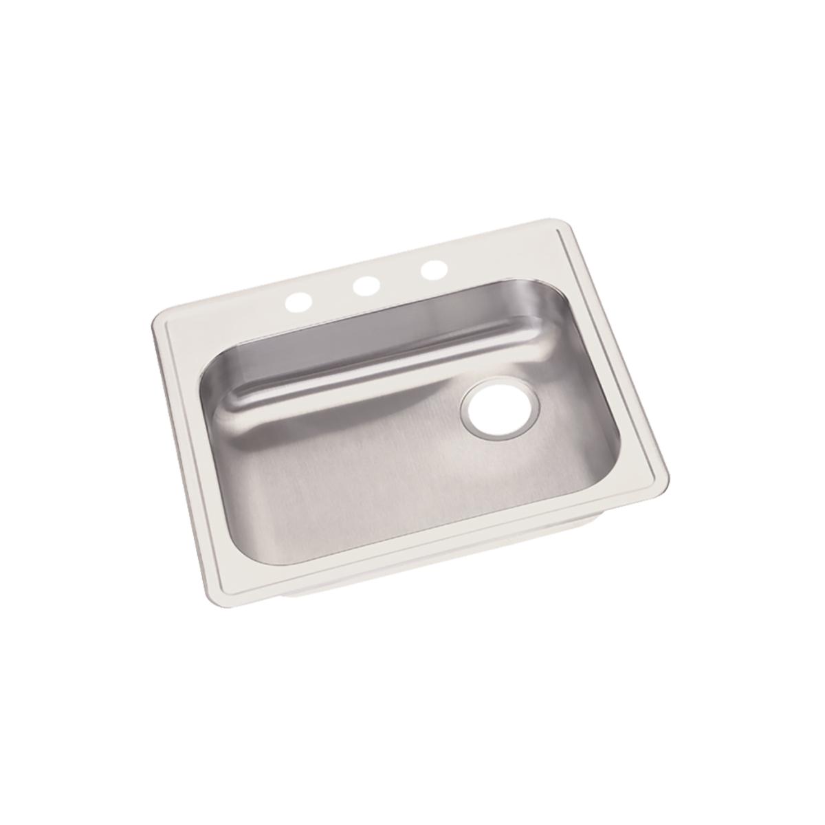 Elkay Dayton Premium Single Bowl Drop - in Kitchen Sink with Right - Hand Drain, Measuring 25 Inches by 21 - 1/4 Inches by 5 - 3/8 Inches