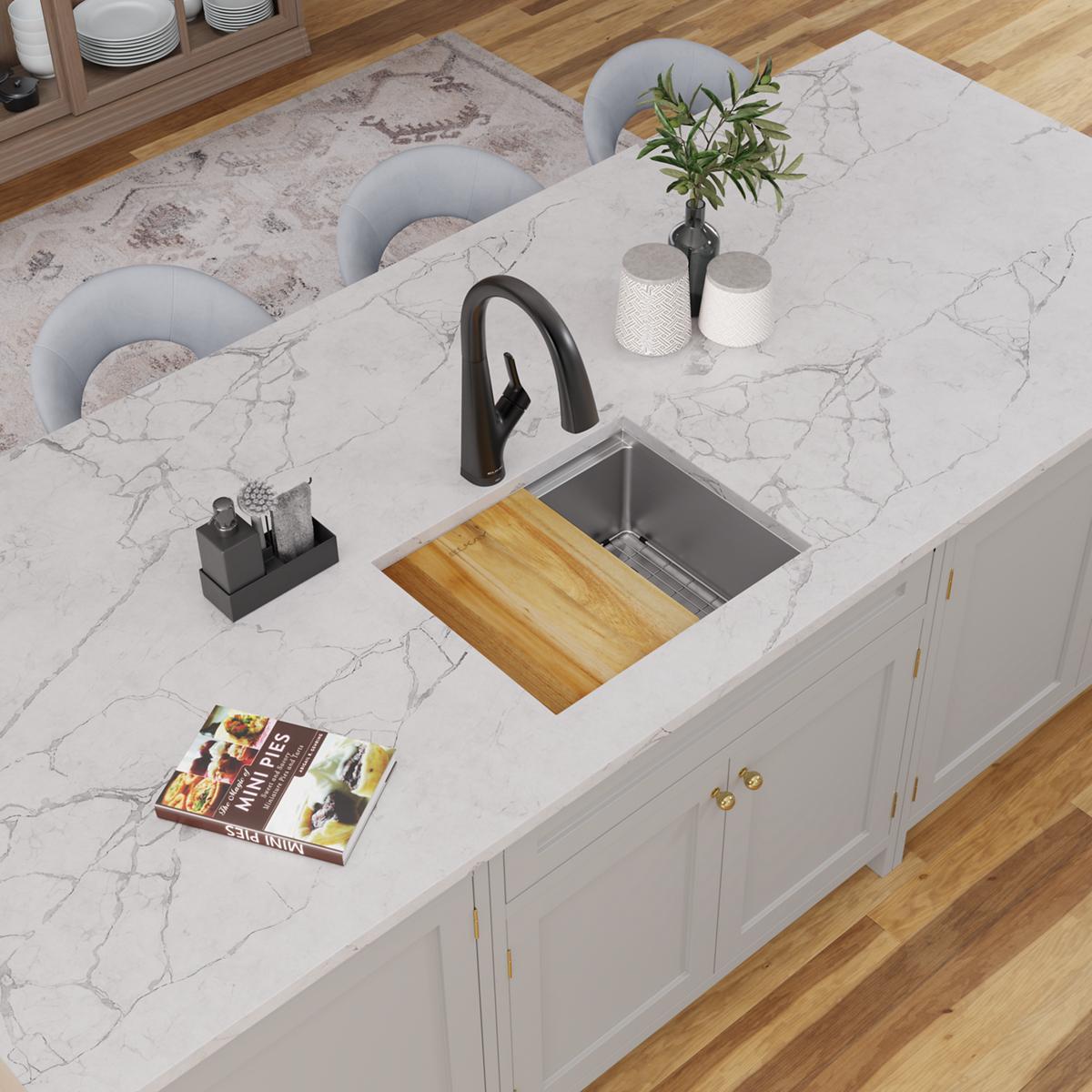 Elkay Crosstown High - Quality 18 Gauge Stainless Steel 22.5 x 18.5 x 9 Single Bowl Undermount Kitchen Sink Kit