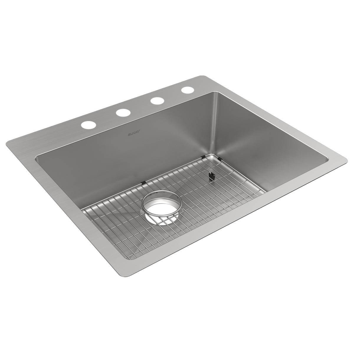 Elkay Crosstown 18 Gauge 25x22x9 Single - Bowl Dual - Mount Stainless Steel Sink Kit