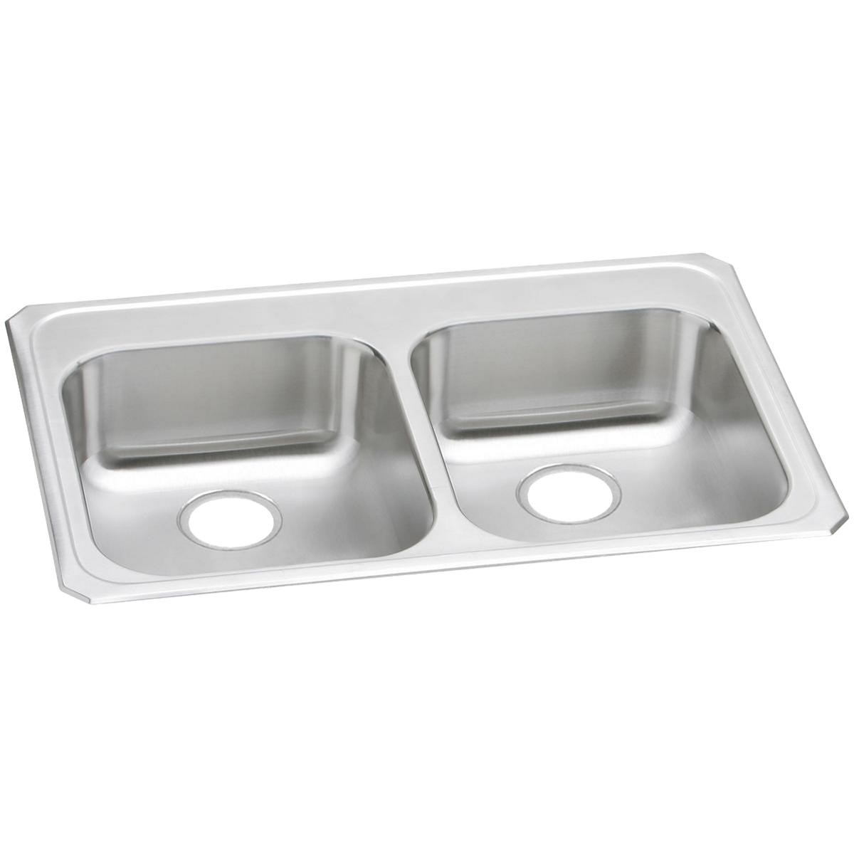Elkay Celebrity 33 x 21-1/4 x 5-3/8 High-Durability Equal Double Bowl Drop-in Kitchen Sink