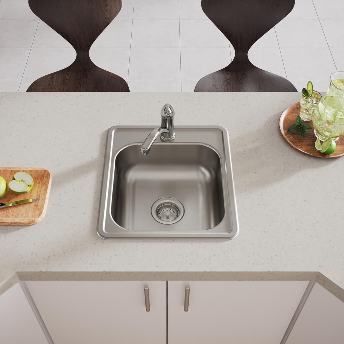 Elkay Dayton 22-Gauge Stainless Steel 17 x 19 x 6-1/8 Single Bowl Drop-in Bar Sink
