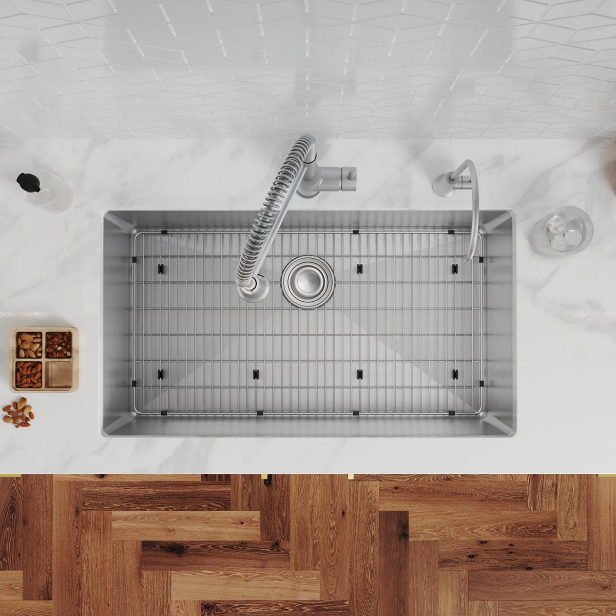 Elkay Crosstown Single Bowl Dual Mount Kitchen Sink Kit with Filtered Beverage Faucet - 18 Gauge, 33 x 22 x 9 Dimensions