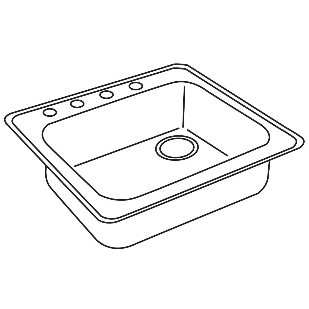Elkay Dayton 25-Inch by 22-Inch by 5-3/8-Inch MR2-Hole Single Bowl Drop-in Kitchen Sink with Right Drain for Enhanced Kitchen Functionality
