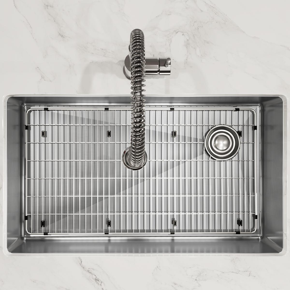 Elkay Crosstown 18 Gauge Stainless Steel Single Bowl Undermount Kitchen Sink Kit with Faucet for Modern Kitchens, Measuring 31-1/2 x 18-1/2 x 9 Inches