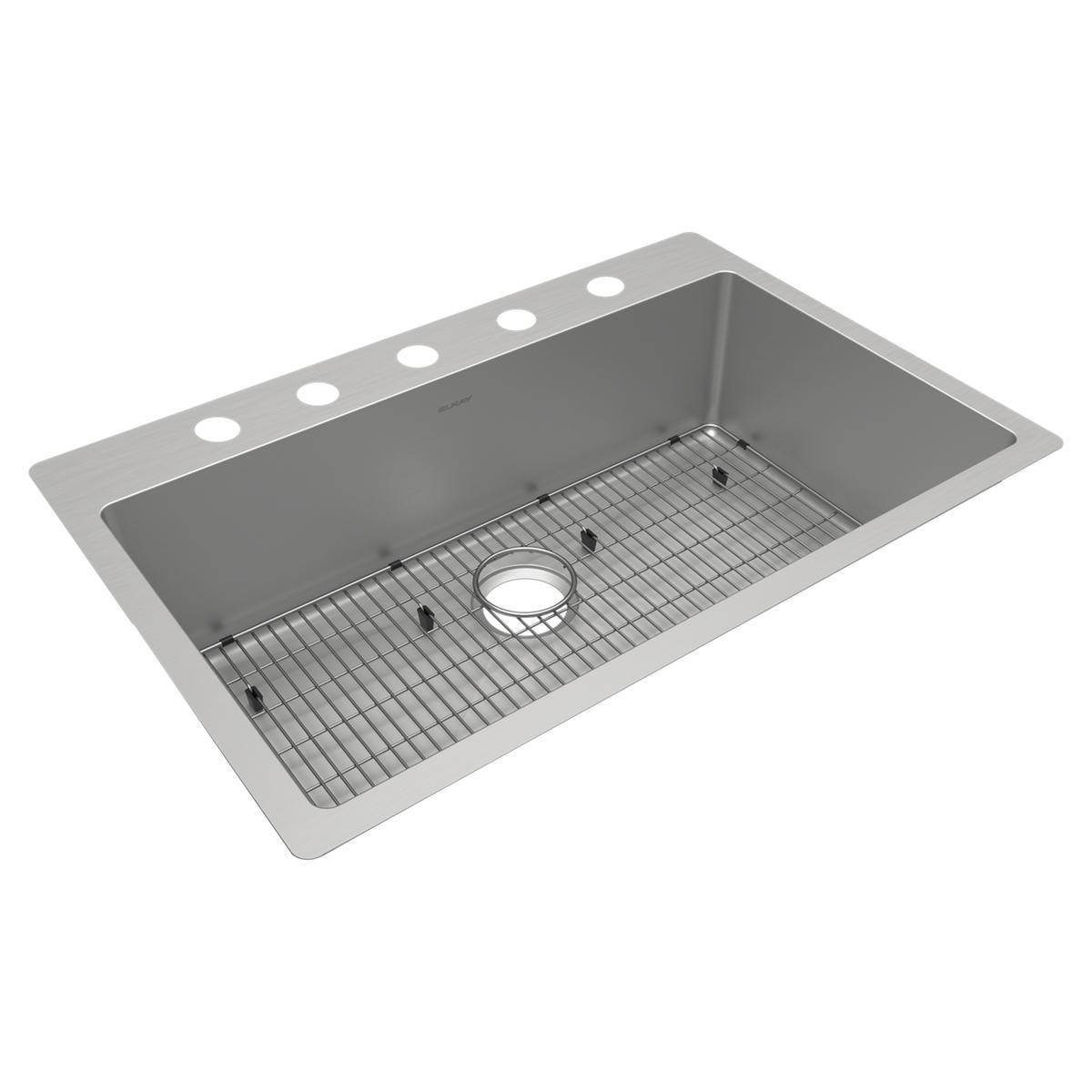 Elkay Crosstown 18 Gauge 33x22x9 Single - Bowl Dual - Mount Stainless Steel Sink Kit