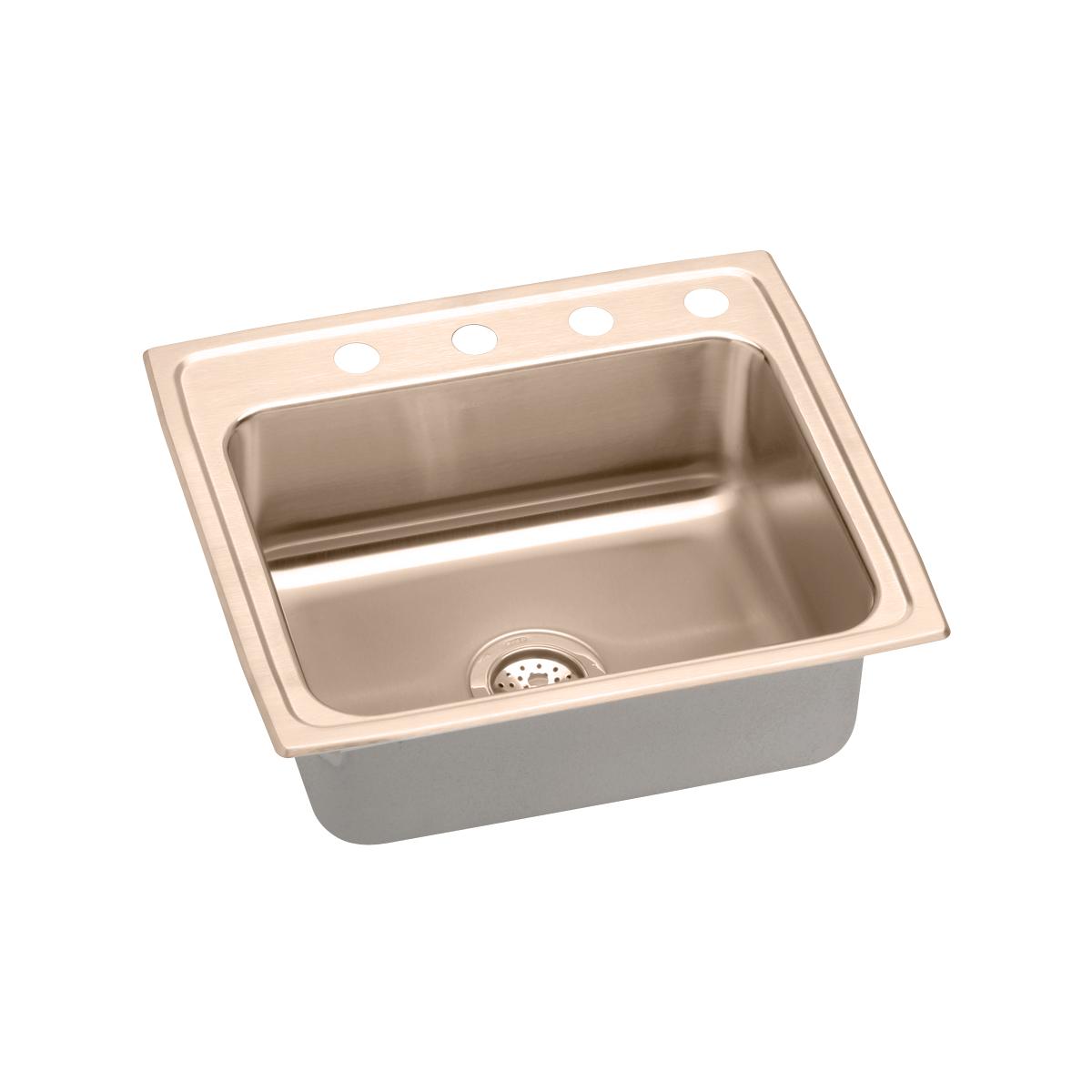 Elkay CuVerro Antimicrobial Copper Single Bowl Drop - in ADA - compliant 22 x 19.5 x 5.5 Sink