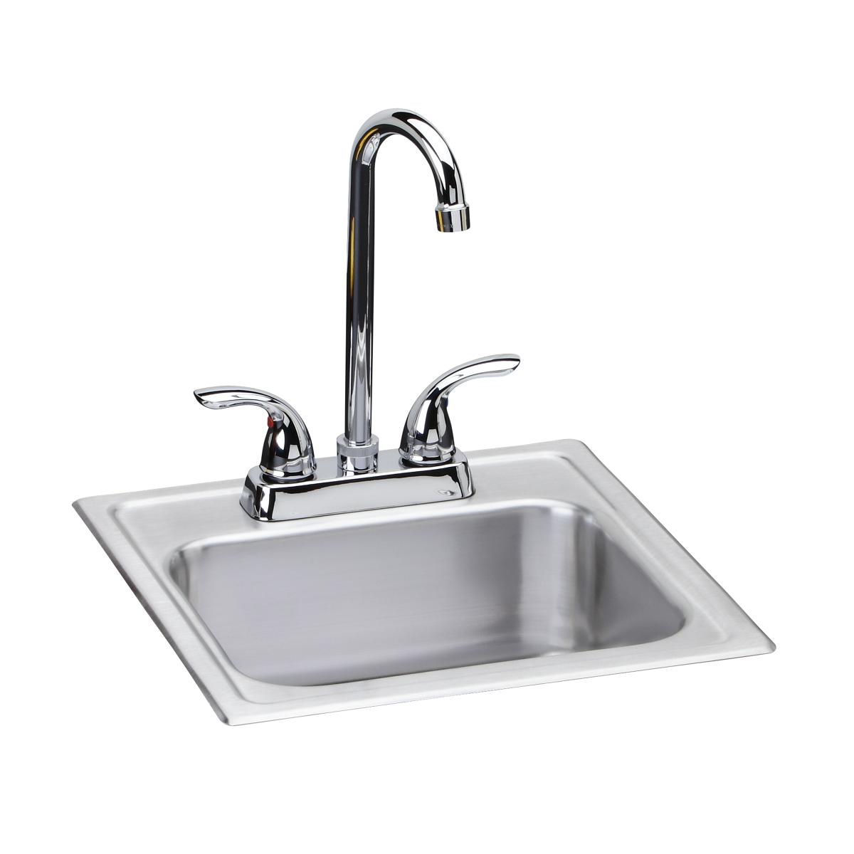 Elkay Dayton 15x15x6 Single Bowl Drop - in Bar Sink with High - Quality Faucet Kit