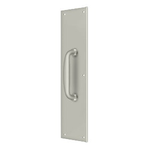Deltana Solid Brass Push Plate with 5-1/4' Handle, 3-1/2 x 15 Size