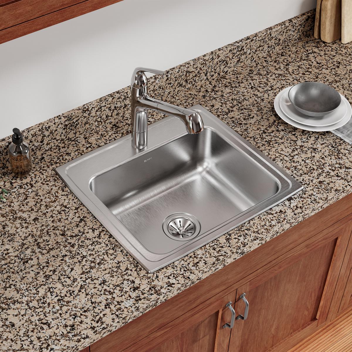 Elkay Celebrity 22 x 19.5 x 7.125 Stainless Steel Single Bowl Drop - in Kitchen Sink