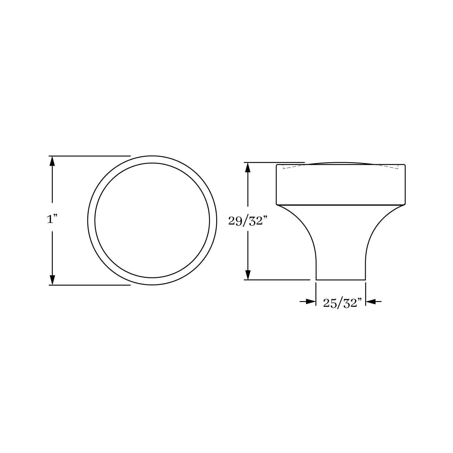 Exquisite Solid Brass Apres 1-Inch Diameter Classic Knob