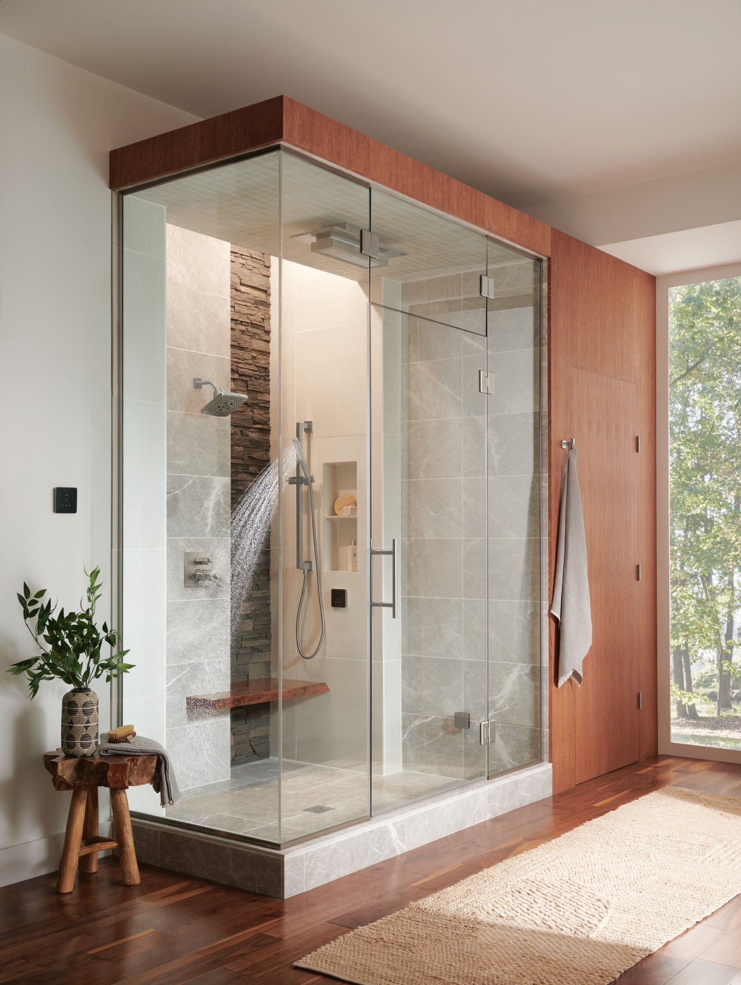 Brizo Square-shaped Exterior Steam System Control for Enhanced Spa-like Home Experience