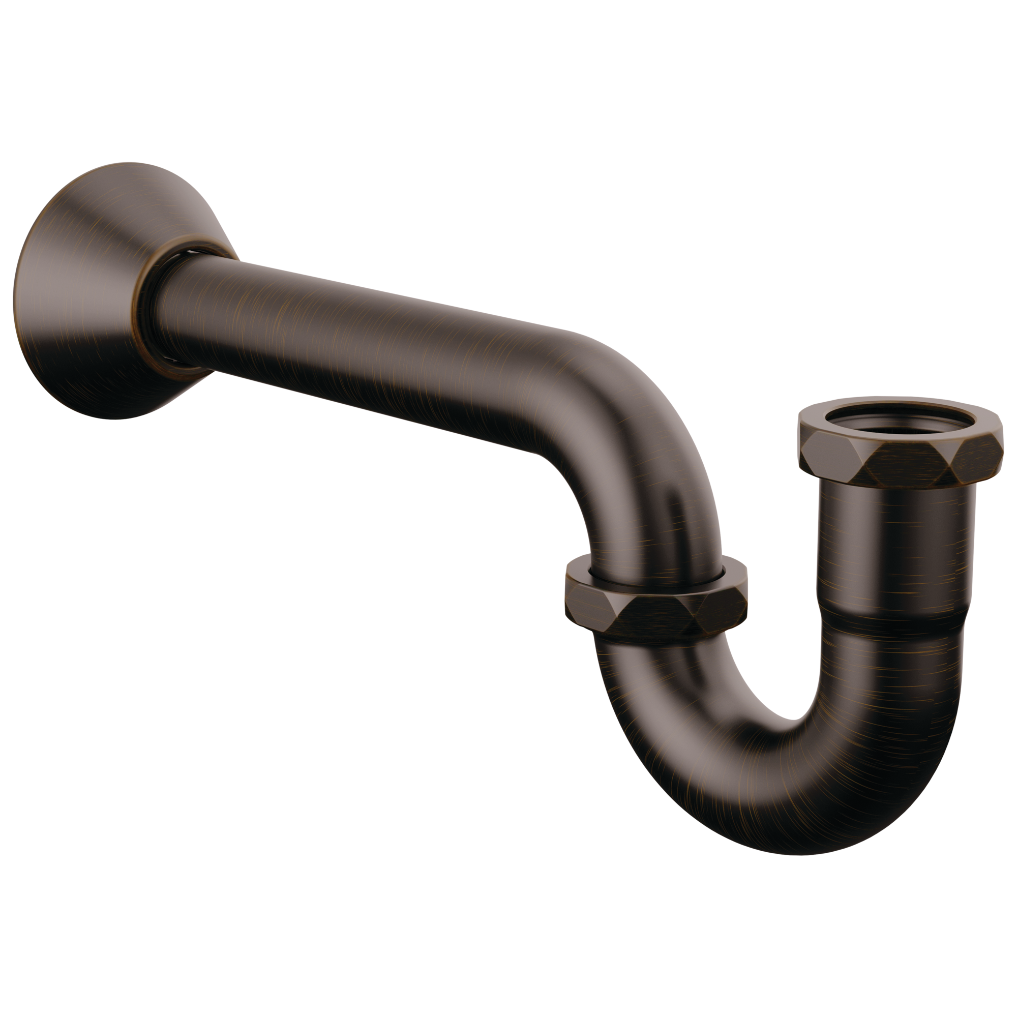 Brizo Luxury Flanged P-Trap with 10 Finishes and Adjustable Outlet