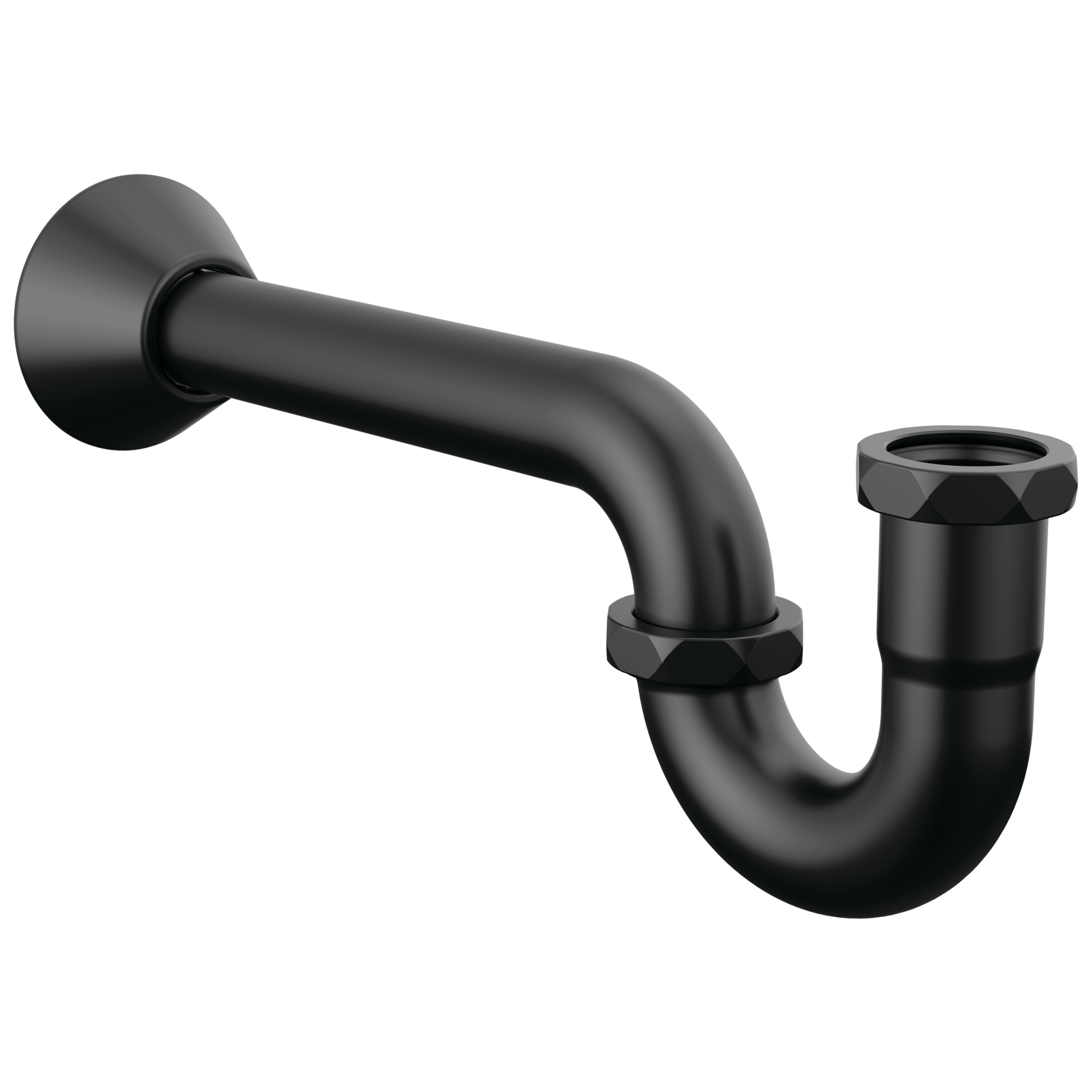 Brizo Luxury Flanged P-Trap with 10 Finishes and Adjustable Outlet