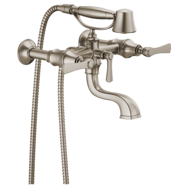 Brizo Rook Premium Two-Handle Bathtub Filler Trim Kit Featuring Lever Handles for a Stylish Bathroom Upgrade