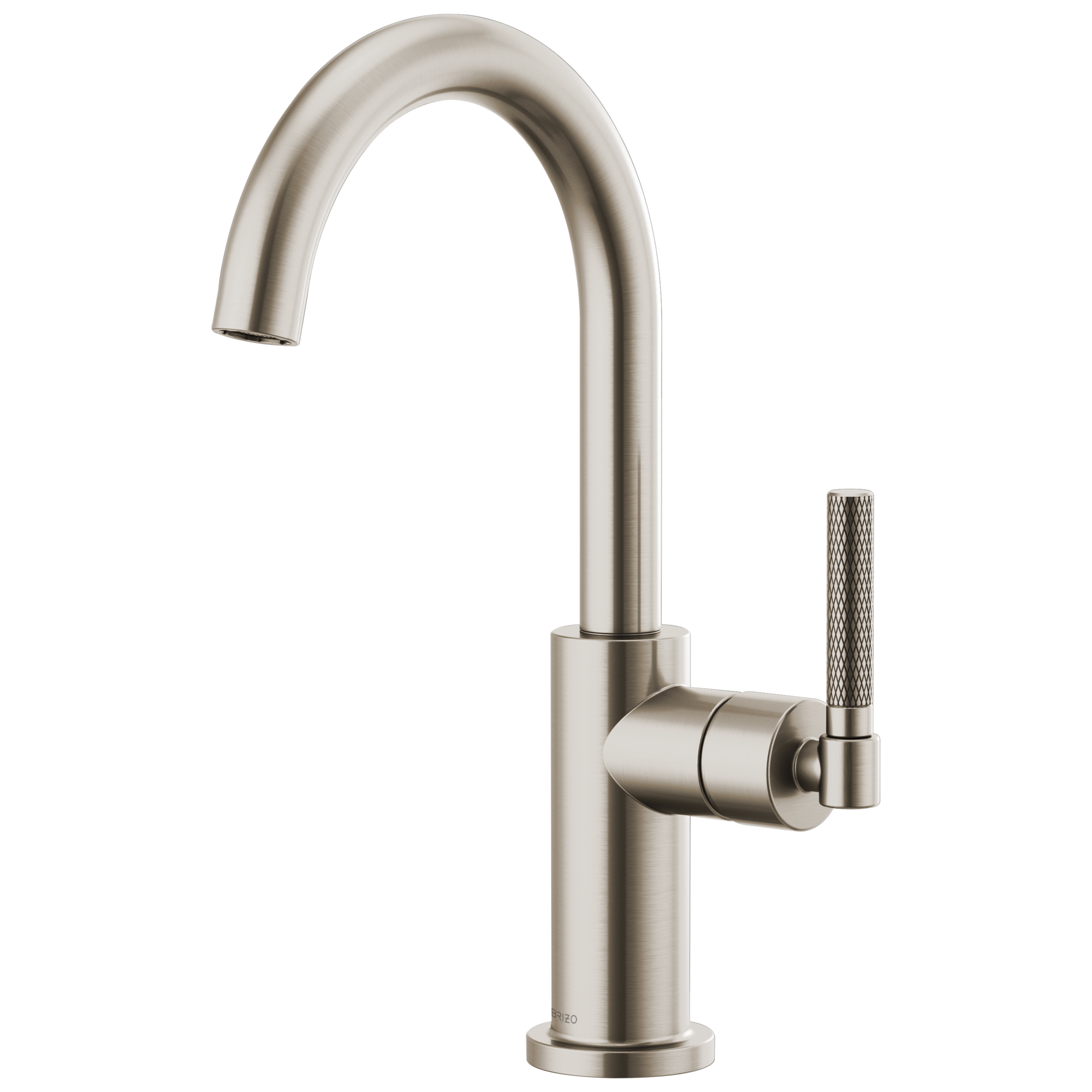 Brizo Litze Arc Spout Bar Faucet with Knurled Handle Kit for Modern Kitchens
