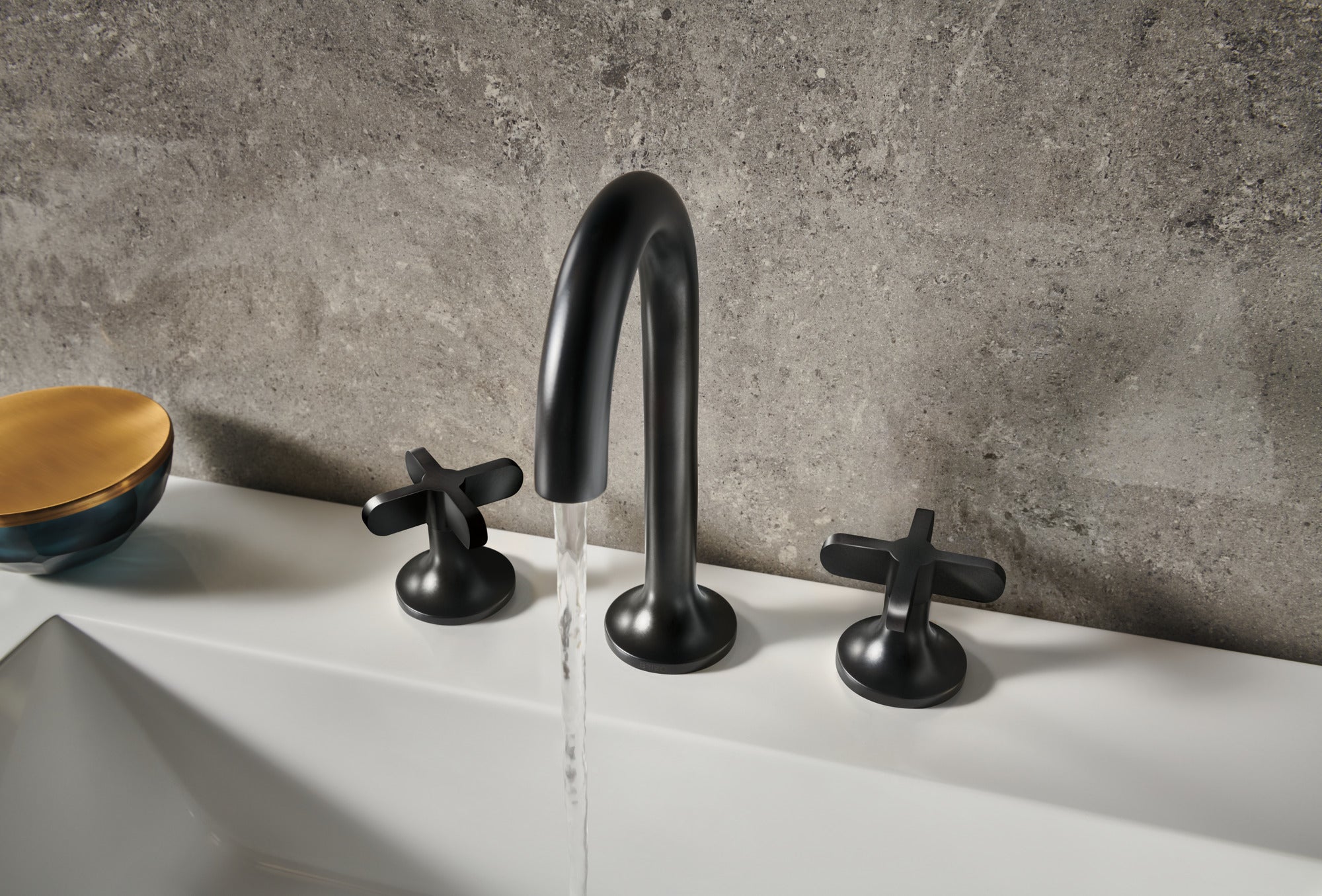 Brizo Odin Widespread Lavatory with Stylish Low Cross Handles