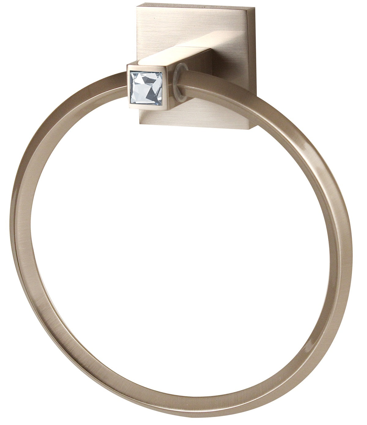 Alno Modern II Crystal Accented Bath Towel Ring for Contemporary Bathrooms