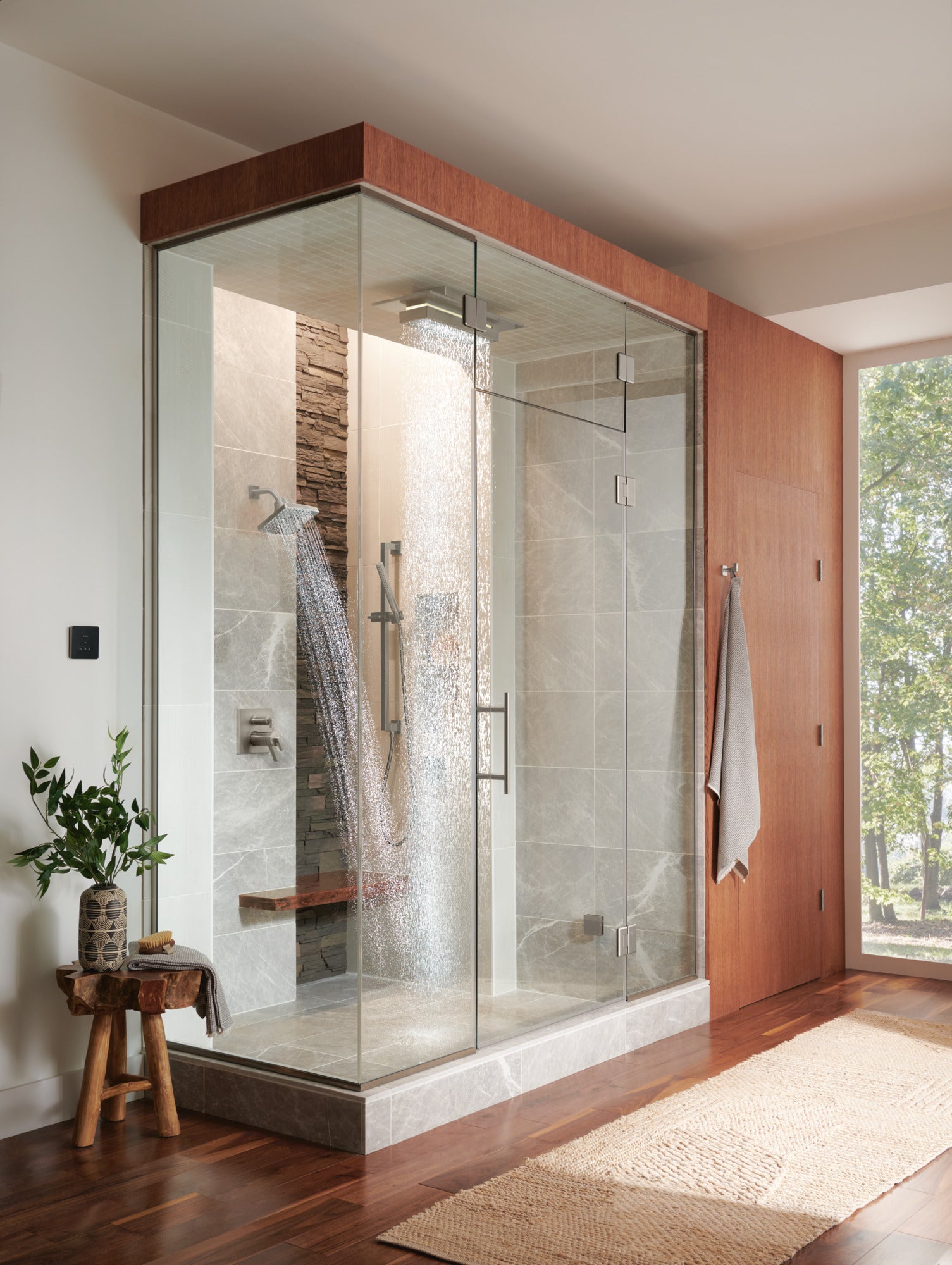 Brizo Square-shaped Exterior Steam System Control for Enhanced Spa-like Home Experience