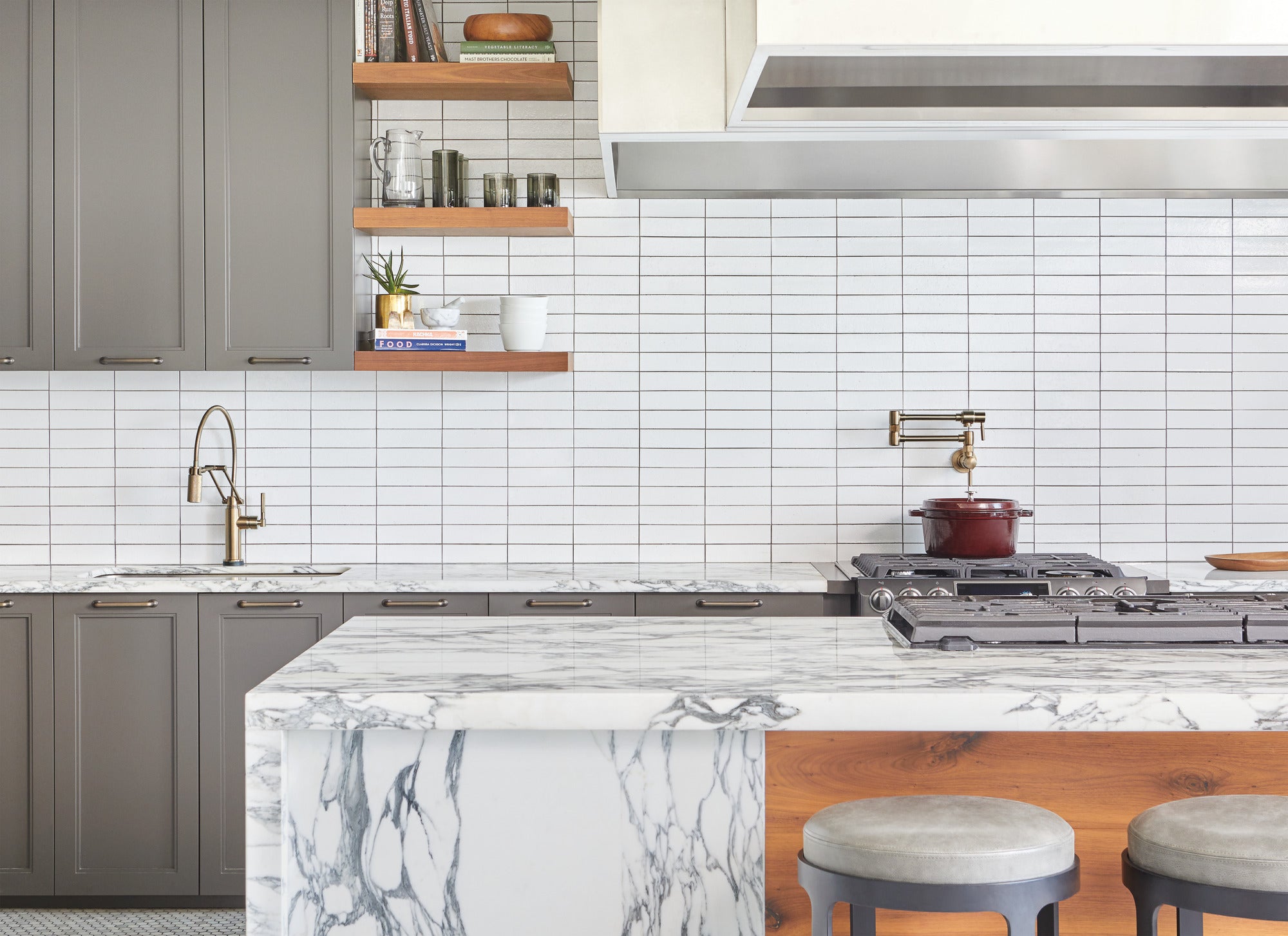 Brizo Litze Faucet with Articulating Arm and Stylish Finished Hose