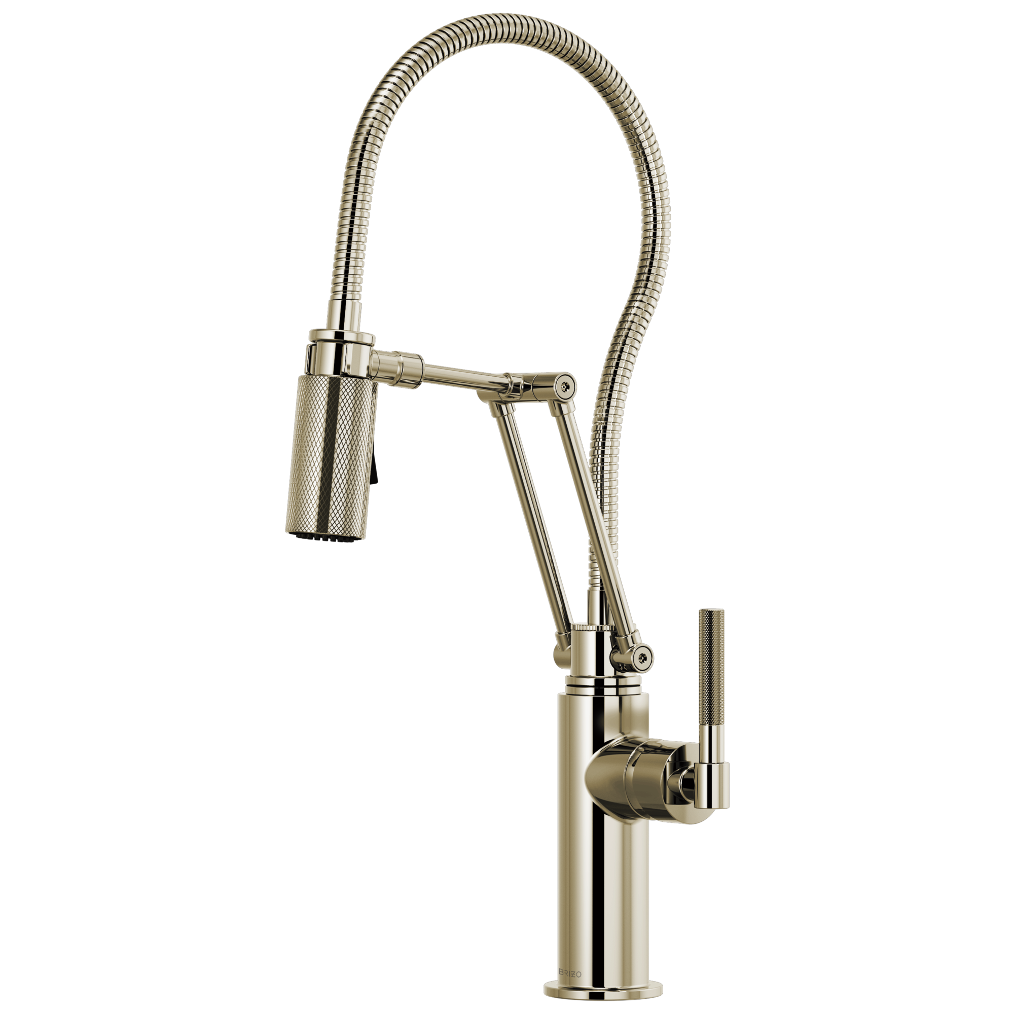 Brizo Litze Faucet with Articulating Arm and Stylish Finished Hose