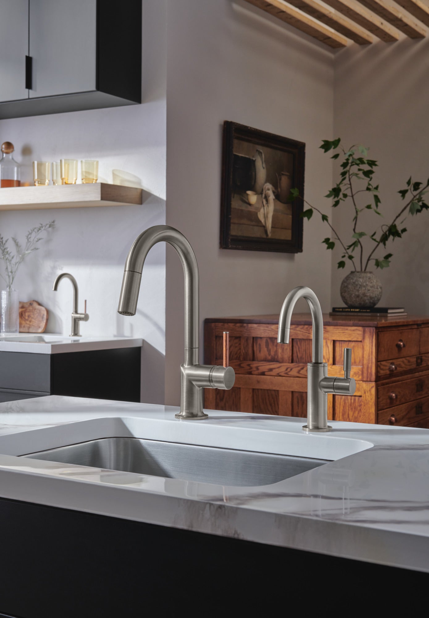 Brizo Odin Bar Faucet Kit with Customizable Wood Lever Handle