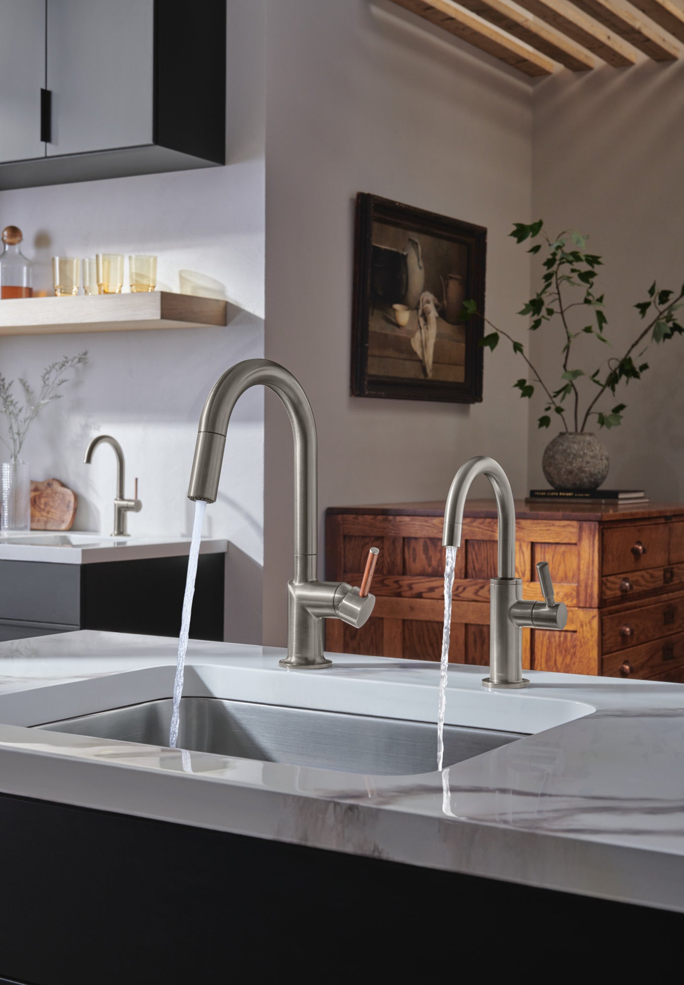 Brizo Odin Bar Faucet Kit with Customizable Wood Lever Handle