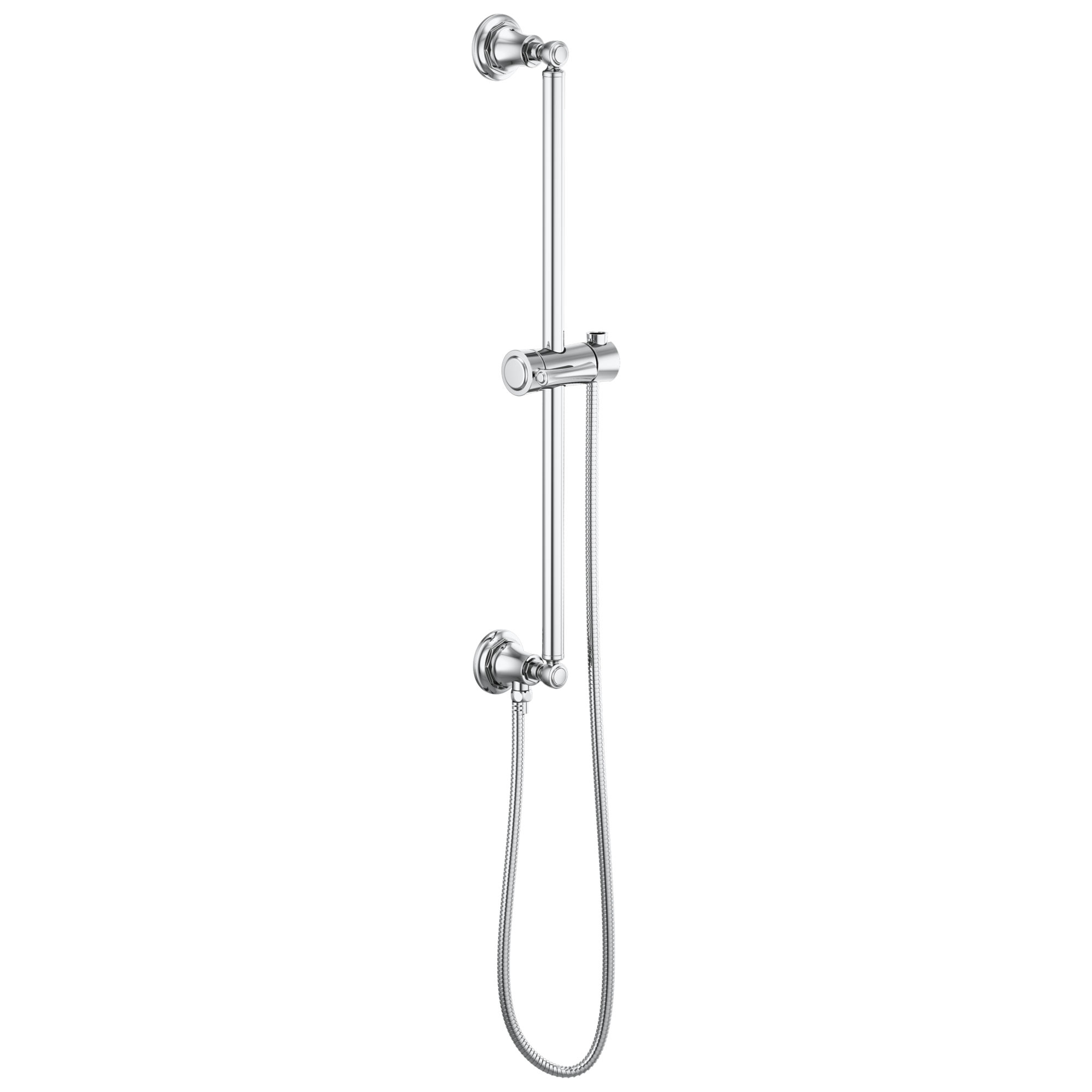 Brizo Classic Universal Round Shower Slide Bar with Stretchable Hose for an Enhanced Bathing Experience