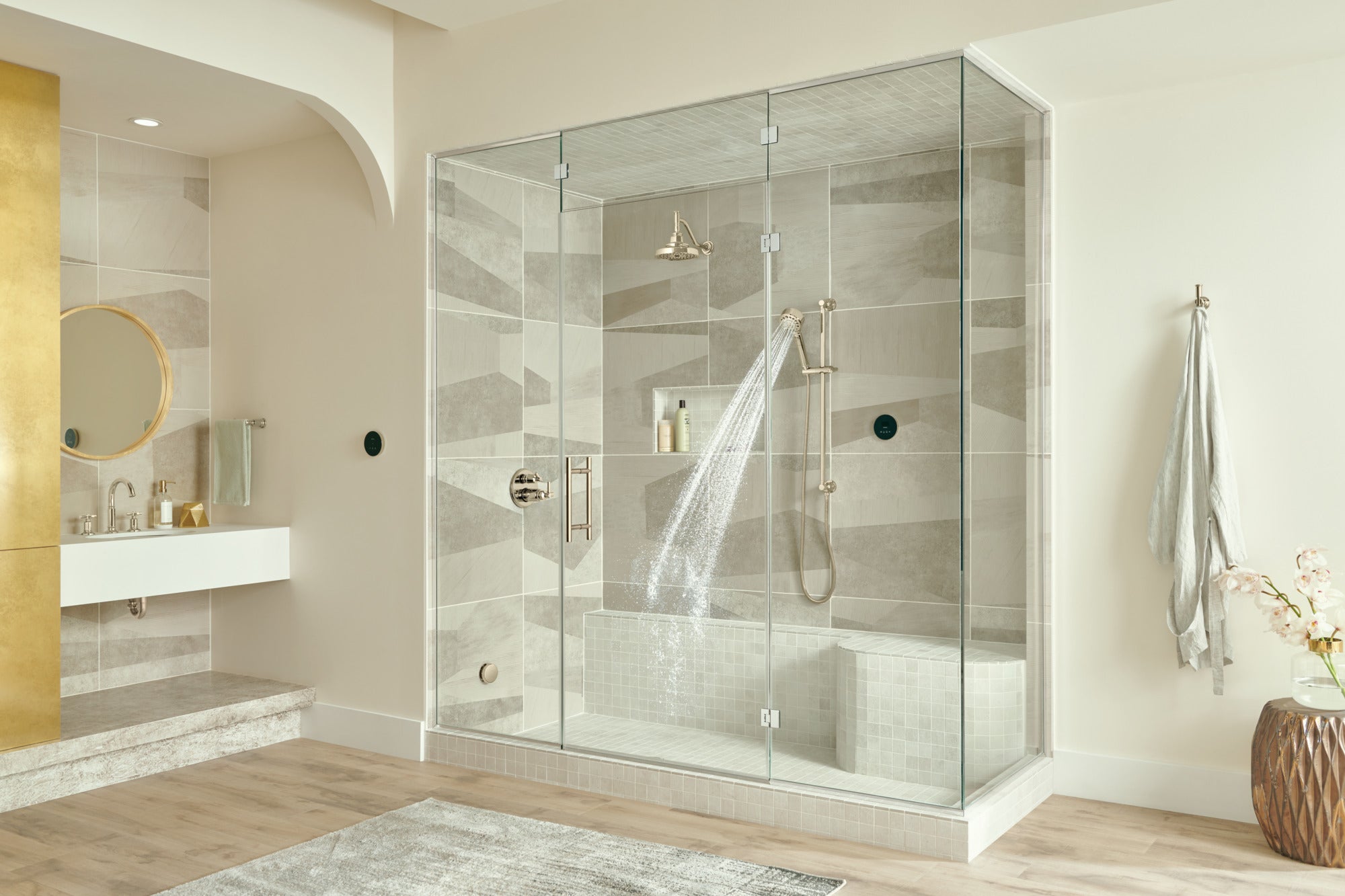 Brizo Circular Exterior Steam System Control for Elevated Bathing Experience