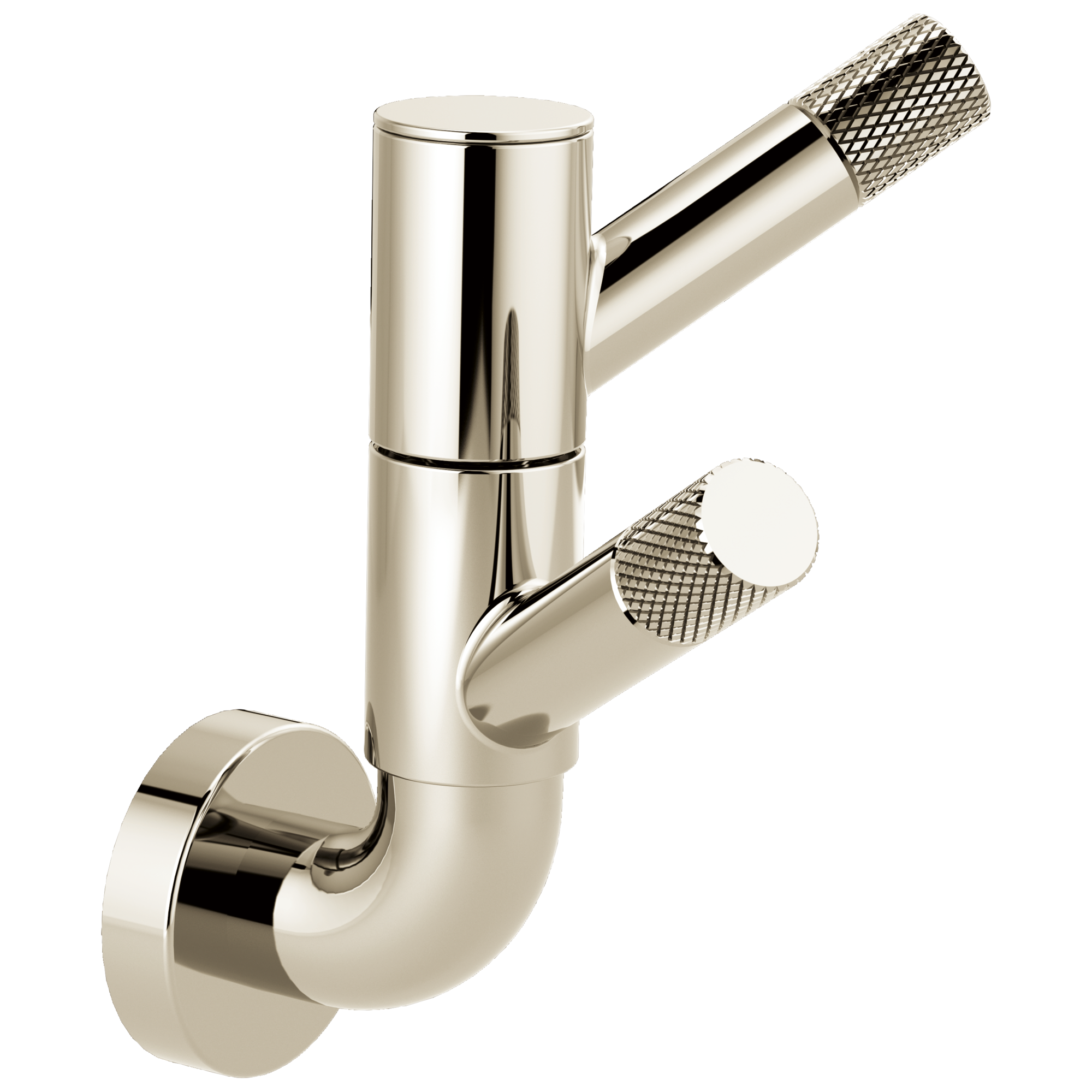 Brizo Litze Double Rotating Robe Hook Featuring Knurled Design for Bathroom Use