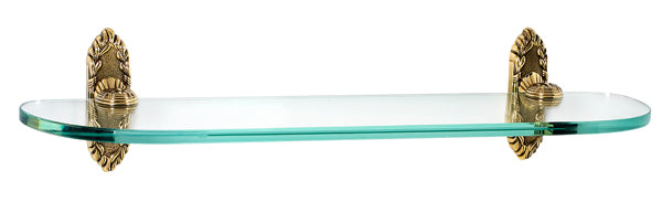 Alno Ribbon & Reed 18-Inch Bathroom Glass Shelf with Sturdy Brackets for Stylish Storage