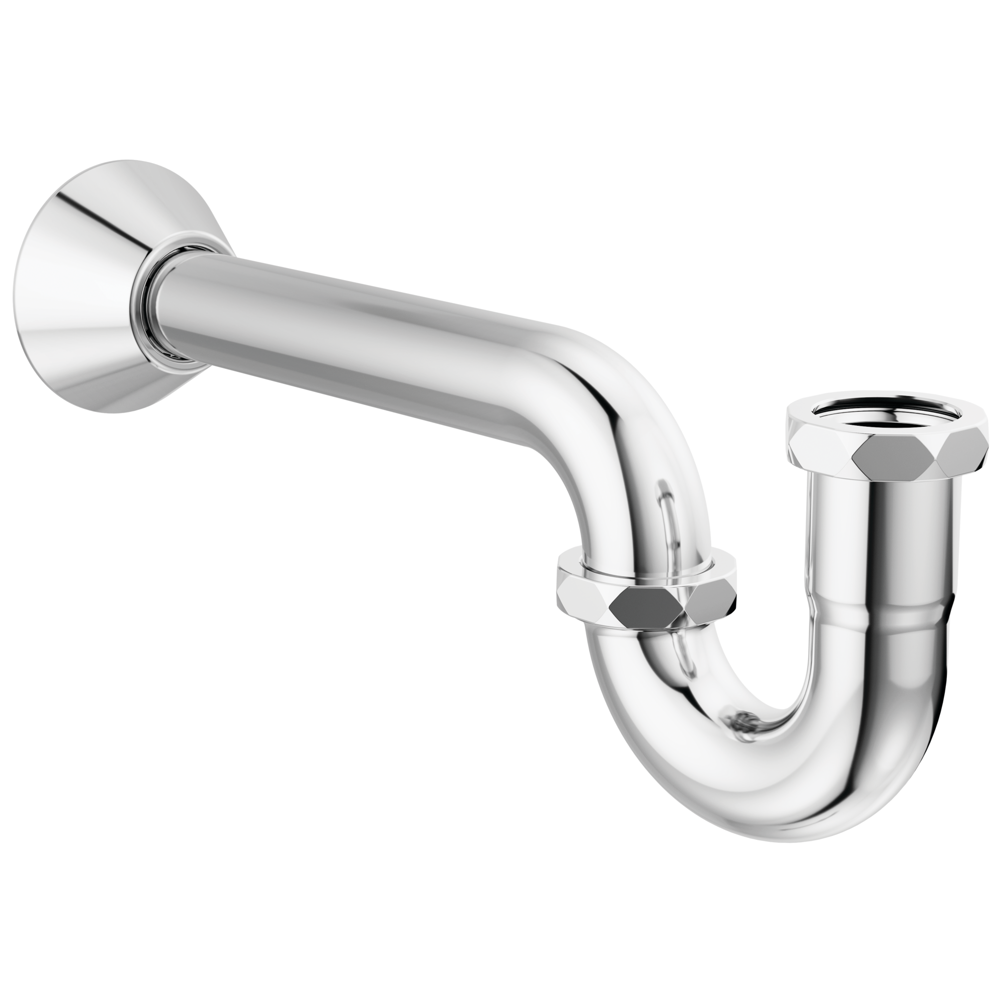 Brizo Luxury Flanged P-Trap with 10 Finishes and Adjustable Outlet