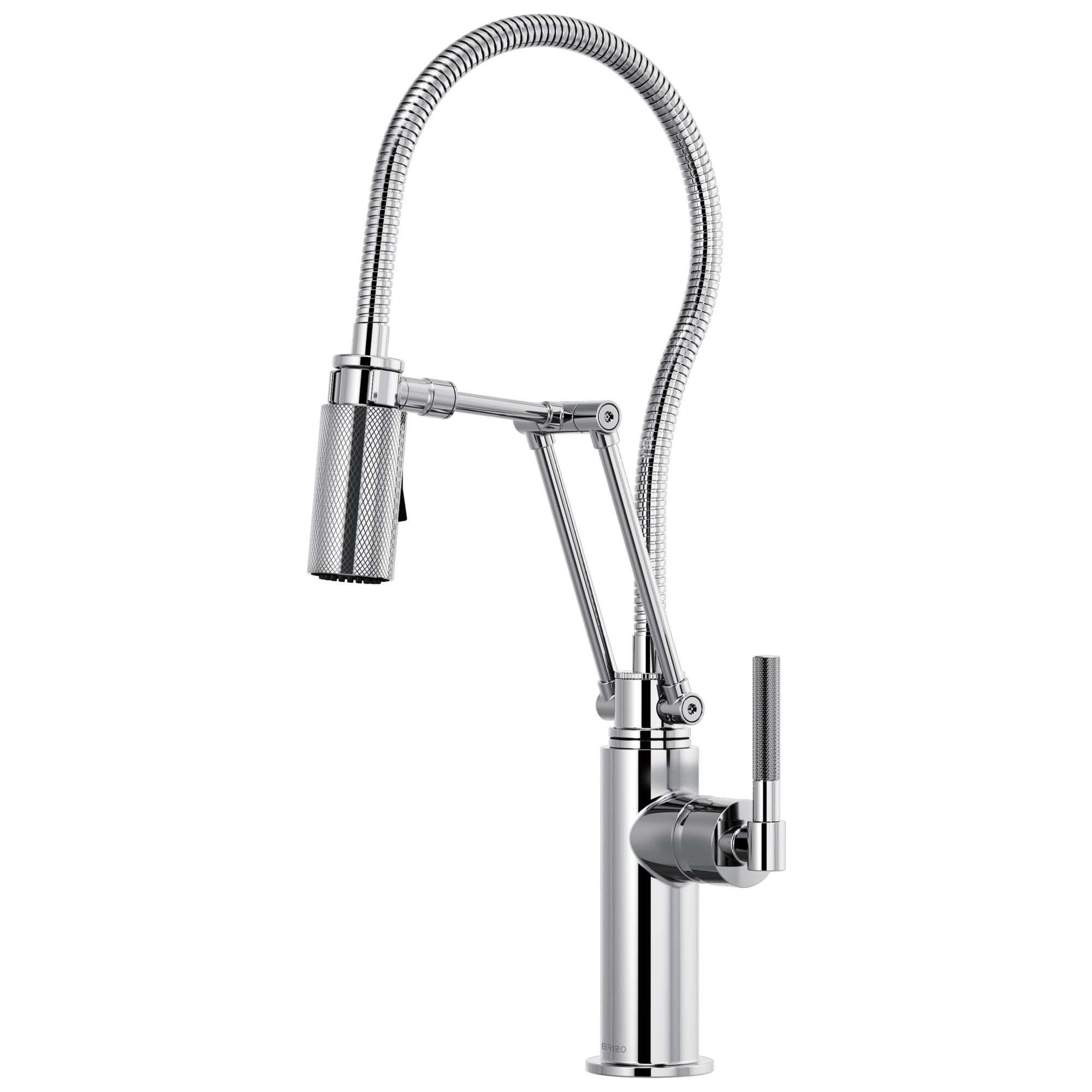 Brizo Litze Faucet with Articulating Arm and Stylish Finished Hose