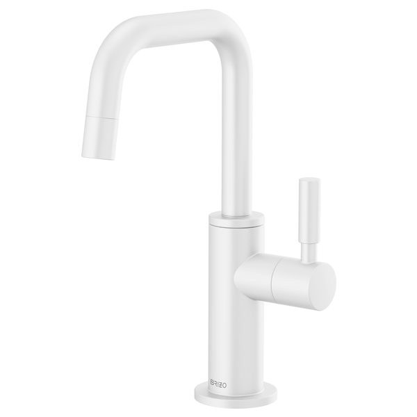 Matte White Brizo Solna Square - Spout Beverage Faucet for Elegant Kitchens