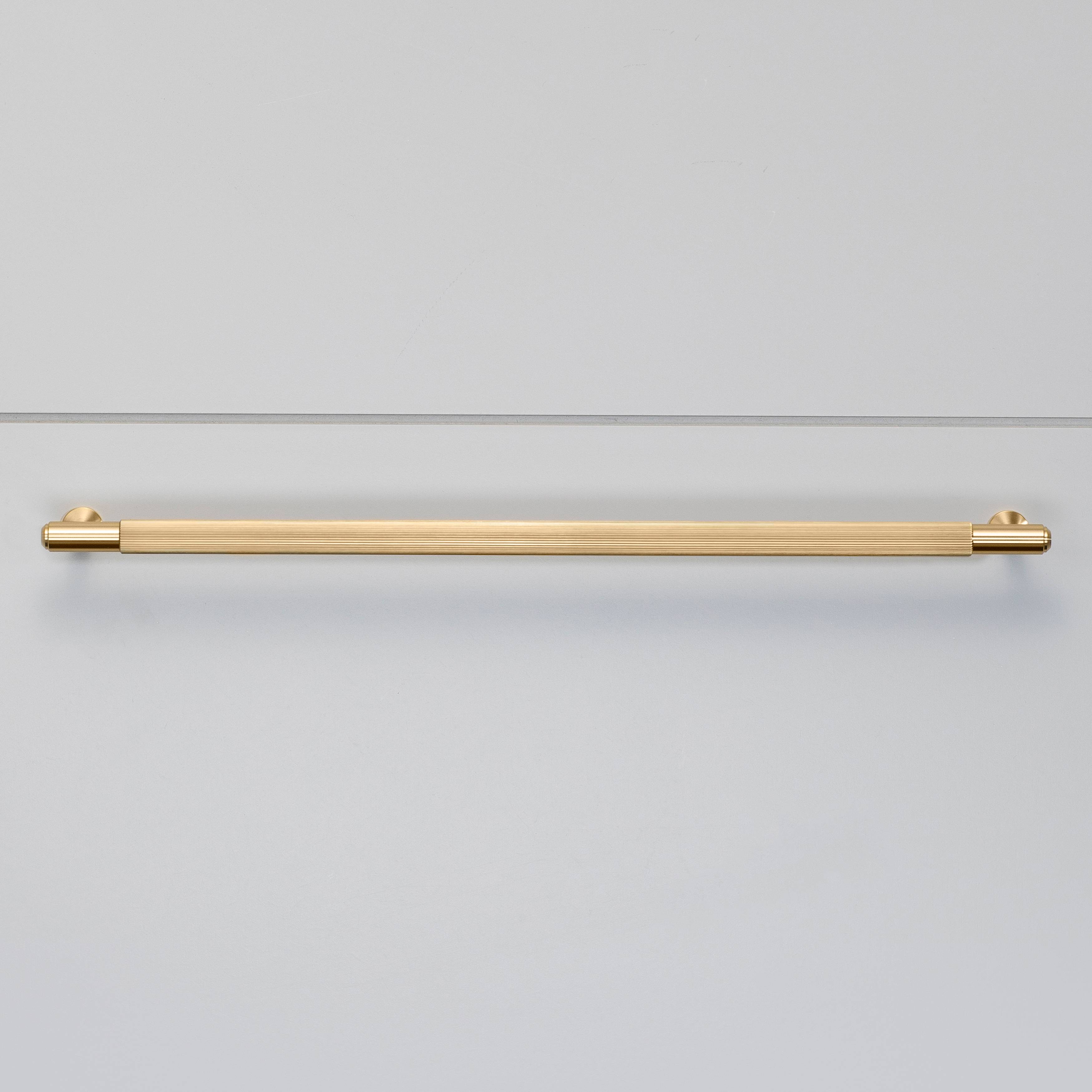 Buster + Punch Solid Brass Small Linear Plate Pull Bar with Diamond - Cut Pattern