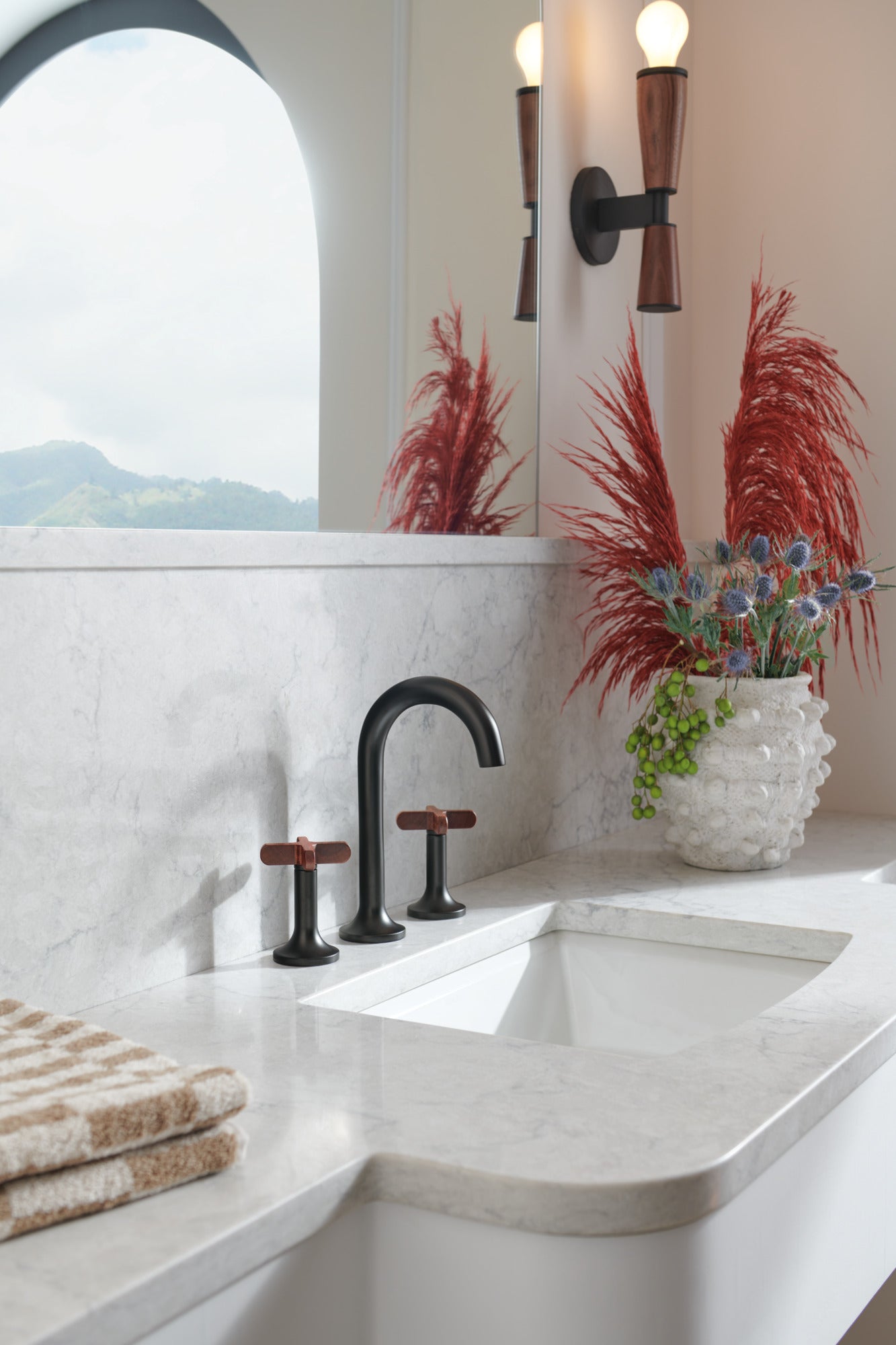 Brizo Odin Modern Widespread Bathroom Lavatory Faucet without Handles