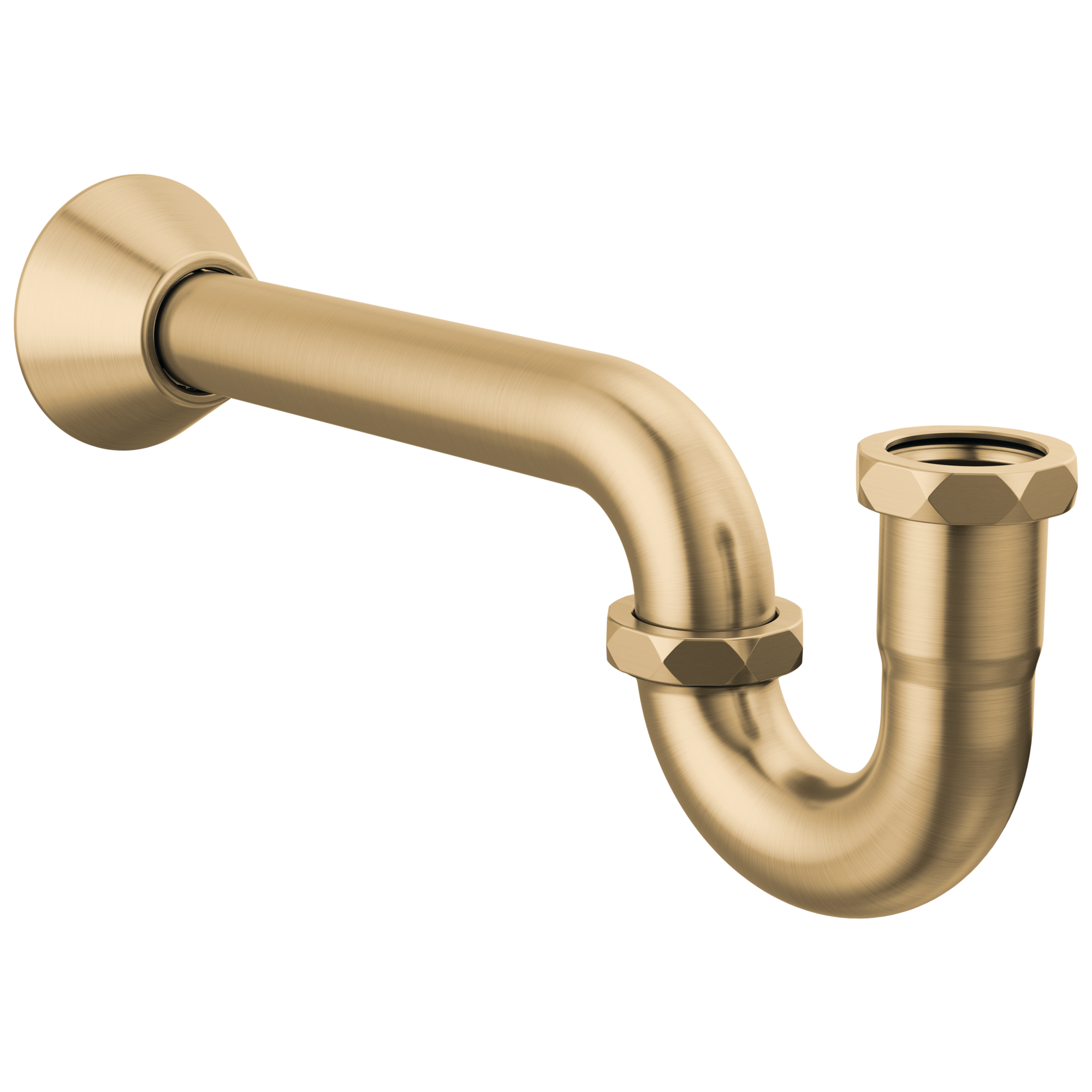 Brizo Luxury Flanged P-Trap with 10 Finishes and Adjustable Outlet
