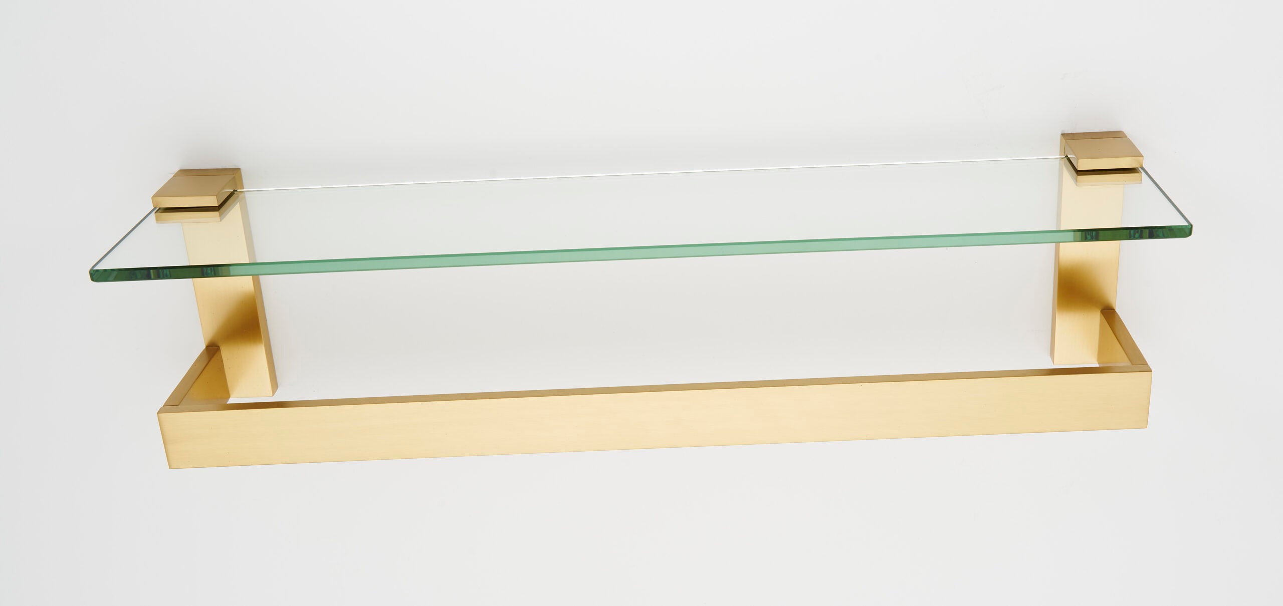 Alno 18-Inch Linear Clear Glass Shelf with Sturdy Towel Bar