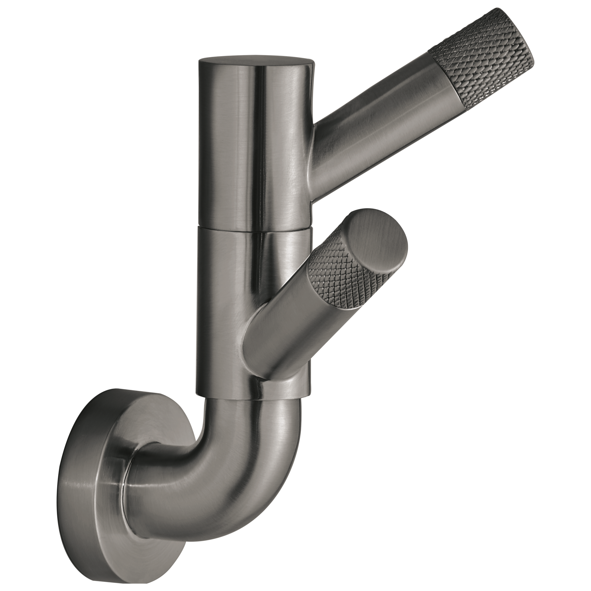Brizo Litze Double Rotating Robe Hook Featuring Knurled Design for Bathroom Use