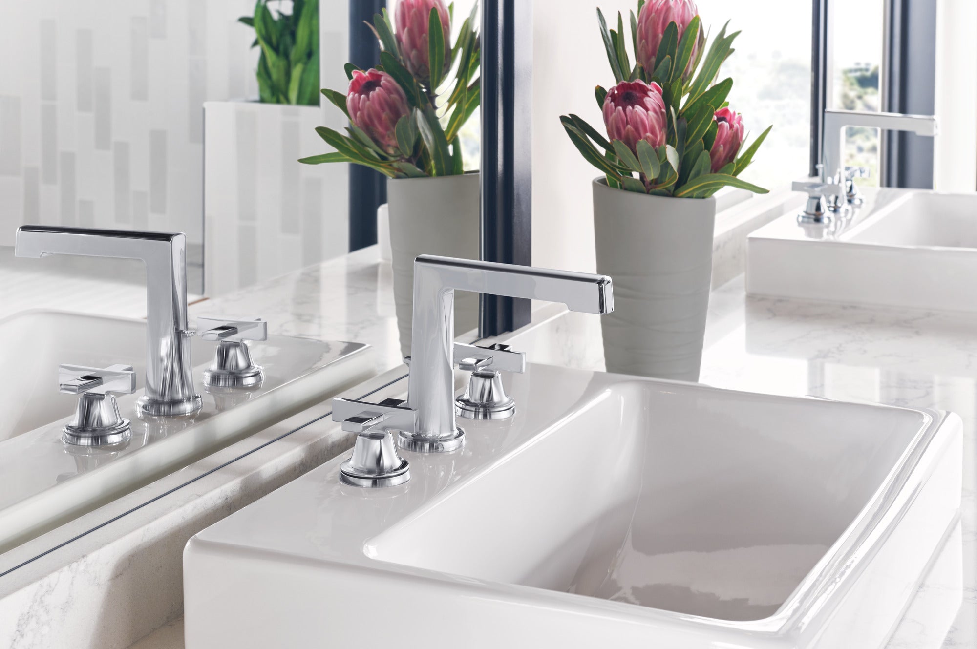 Brizo Levoir Low Cross Handle Kit for Widespread Lavatory, ADA - Compliant