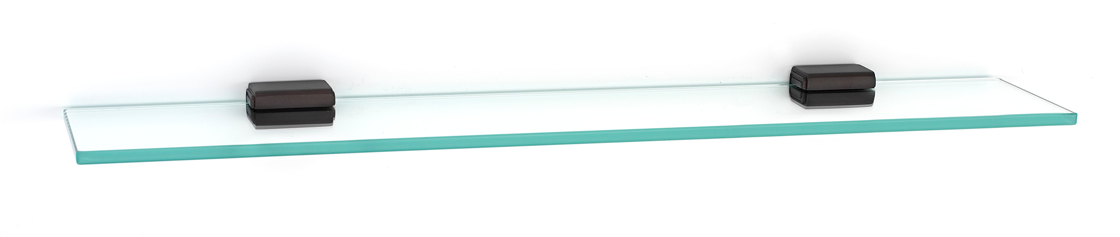 24-Inch Alno Cube Modern Glass Bathroom Shelf with Sturdy Brackets