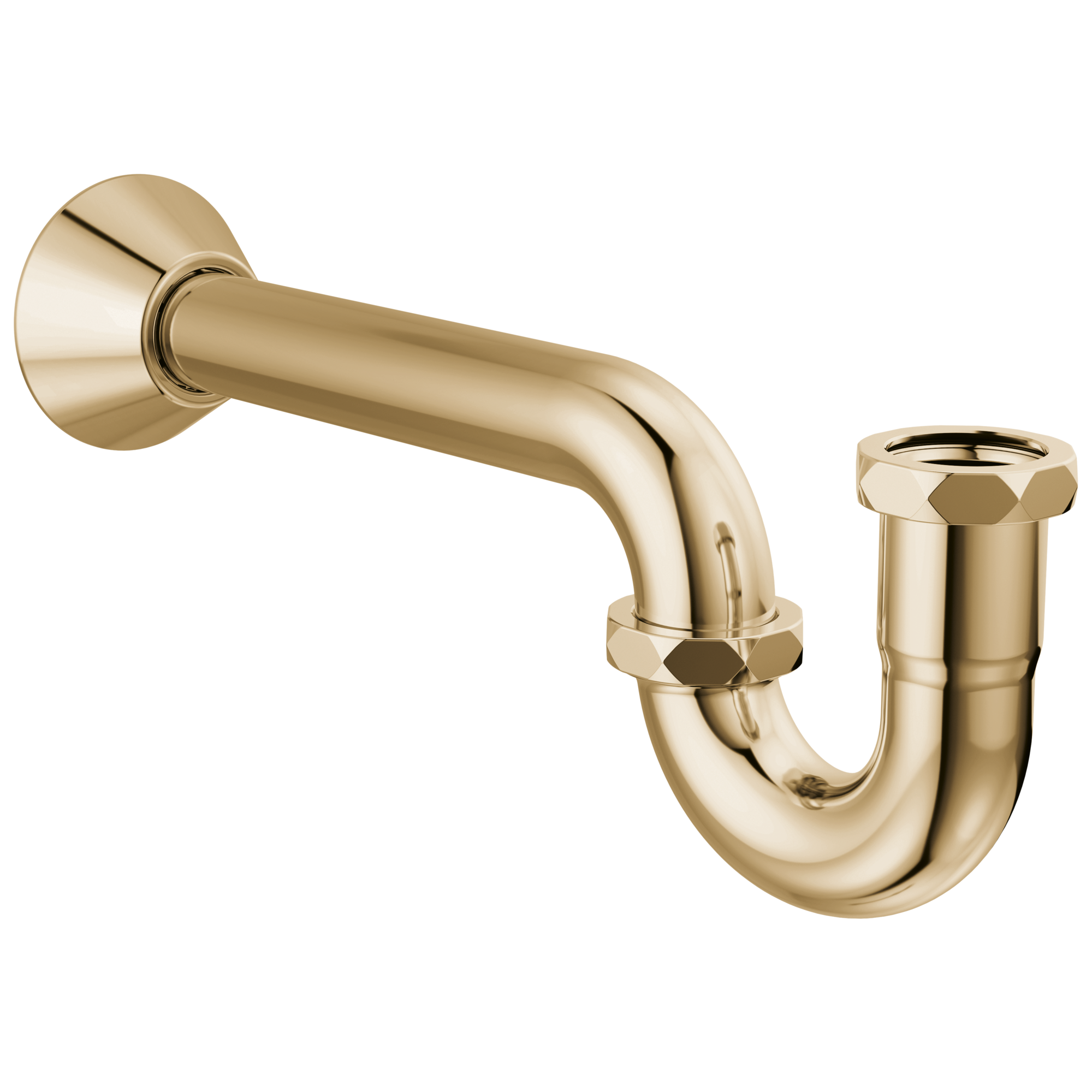 Brizo Luxury Flanged P-Trap with 10 Finishes and Adjustable Outlet