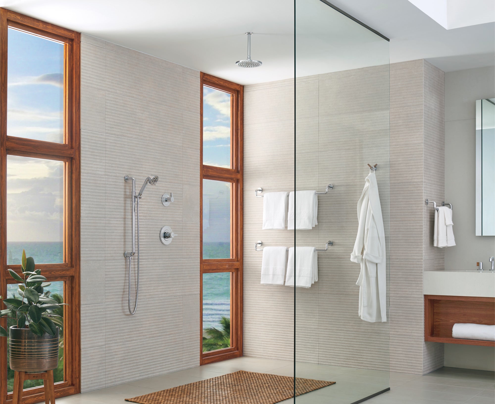 Brizo Litze High - Quality Zinc Double Robe Hook for Contemporary Bathrooms