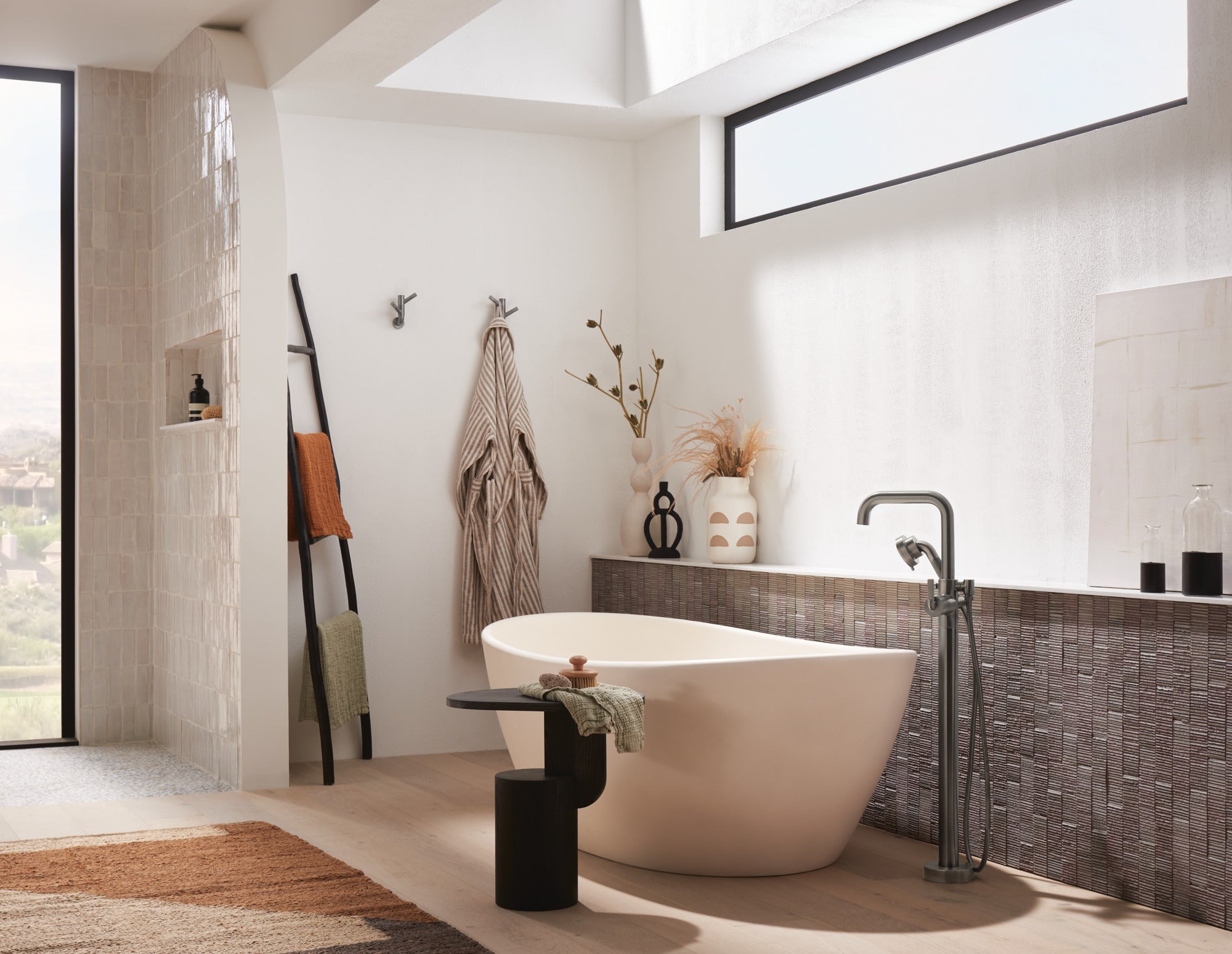 Brizo Litze Double Rotating Robe Hook Featuring Knurled Design for Bathroom Use