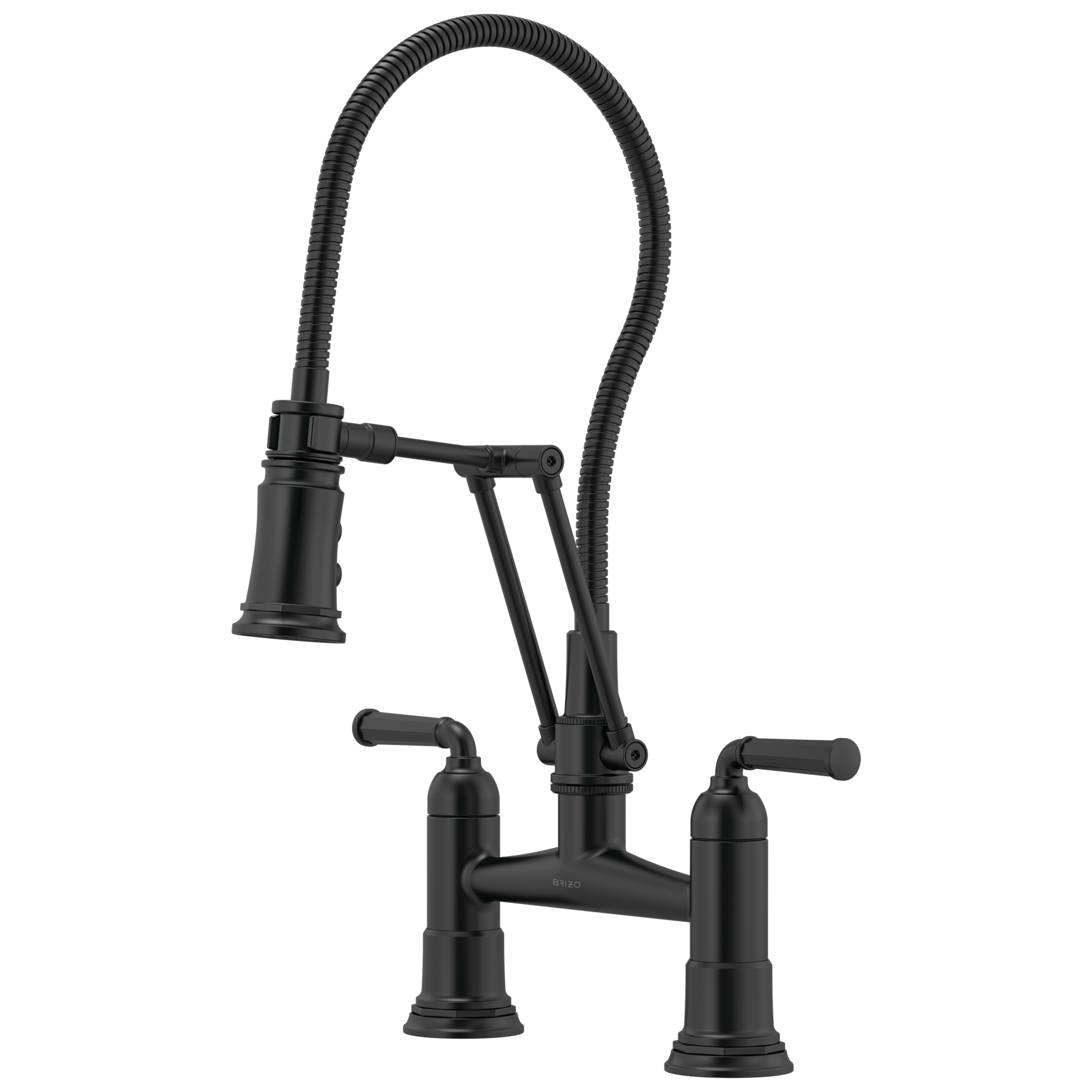 Brizo Rook's Artistic Articulating Bridge Faucet with Polished Hose