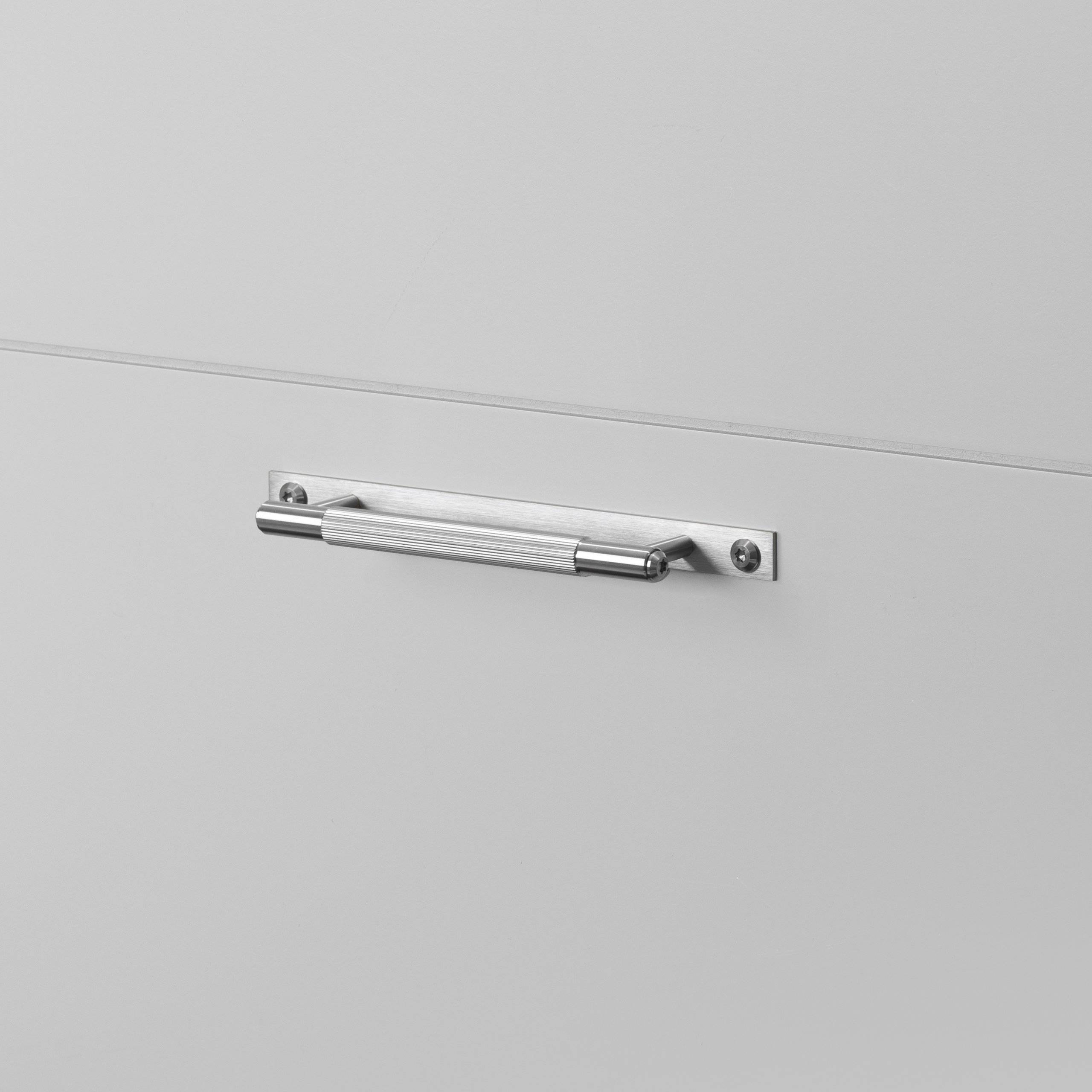 Buster + Punch Solid Brass Small Linear Plate Pull Bar with Diamond - Cut Pattern