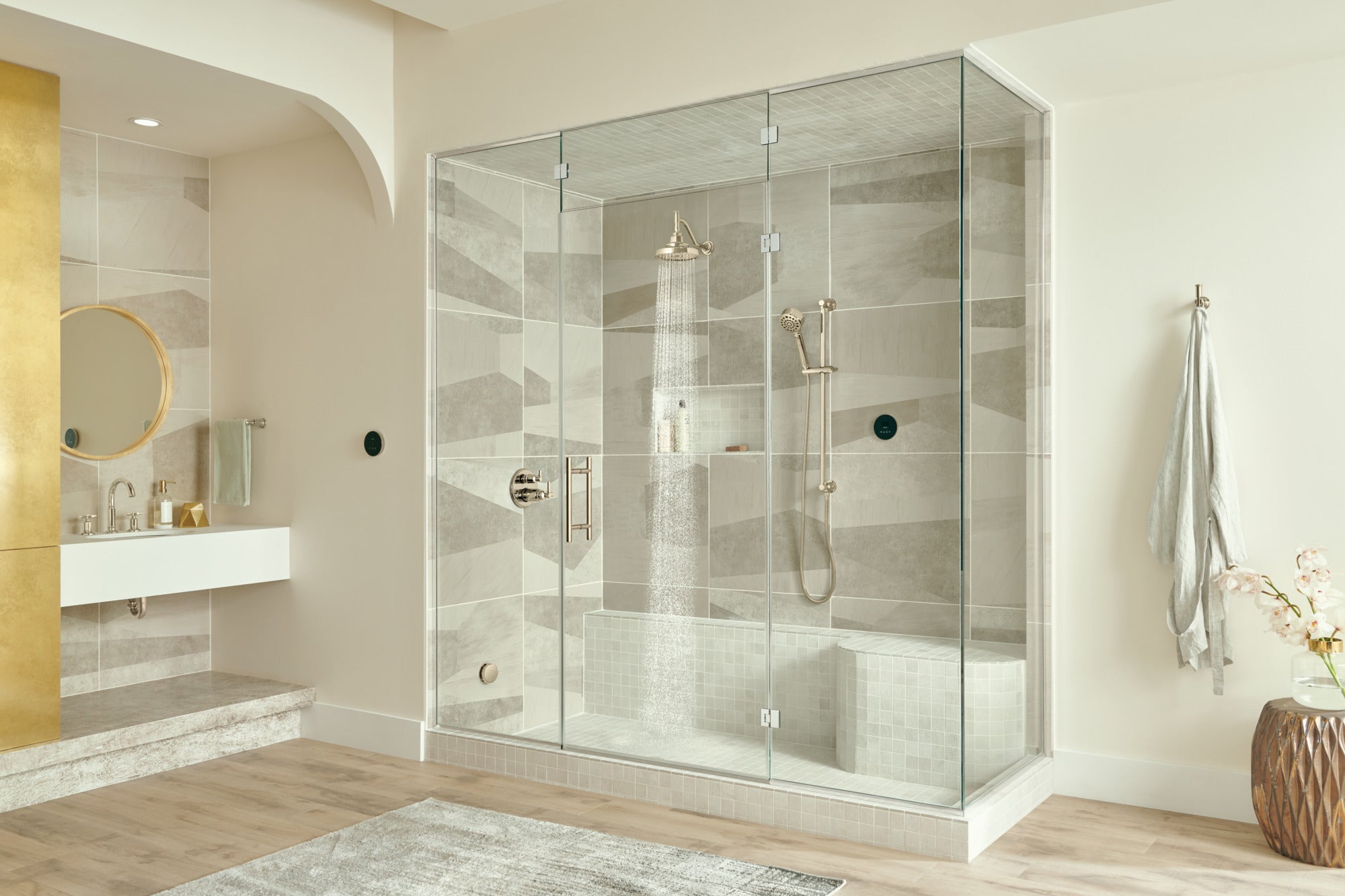Brizo Circular Exterior Steam System Control for Elevated Bathing Experience