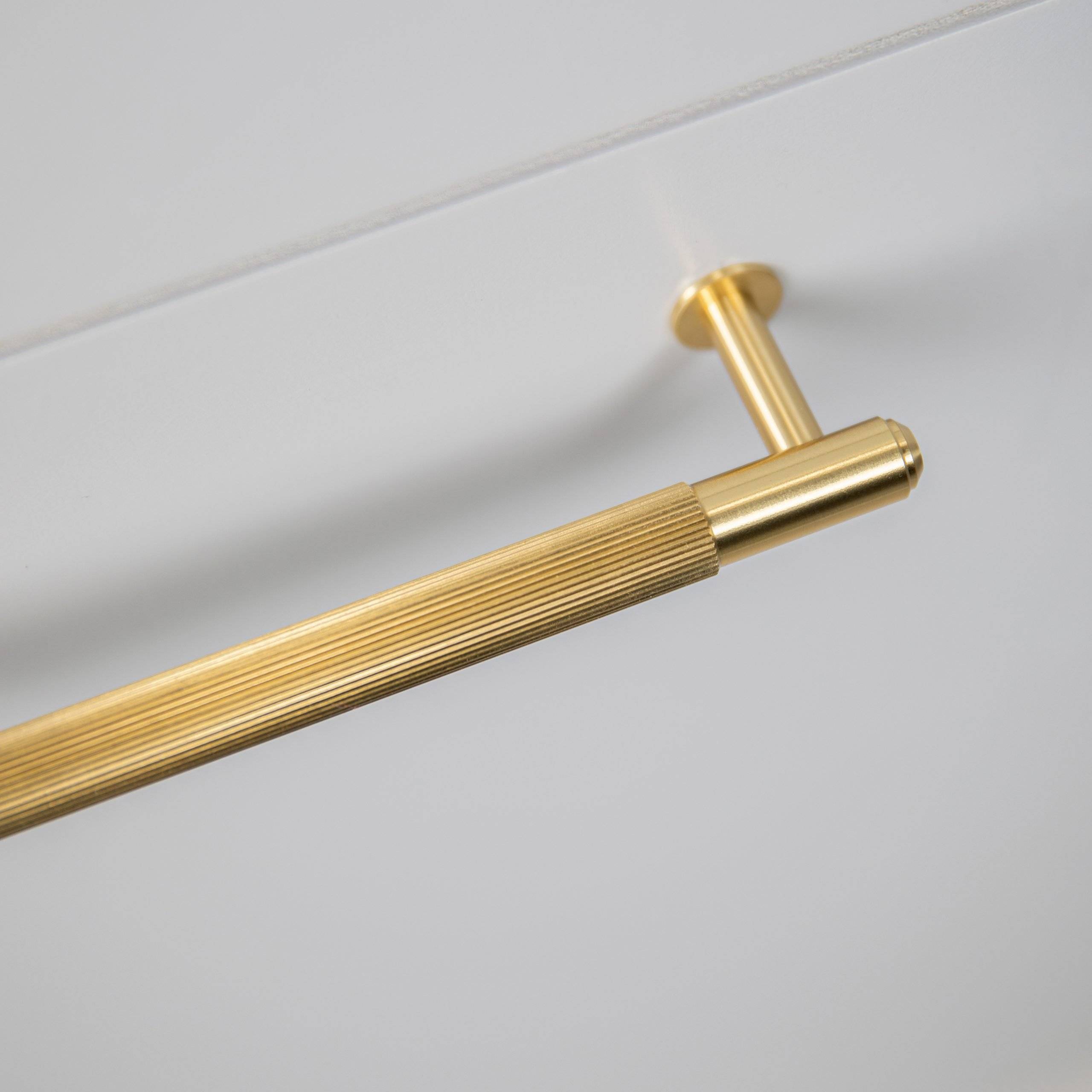 Buster + Punch Solid Brass Small Linear Plate Pull Bar with Diamond - Cut Pattern