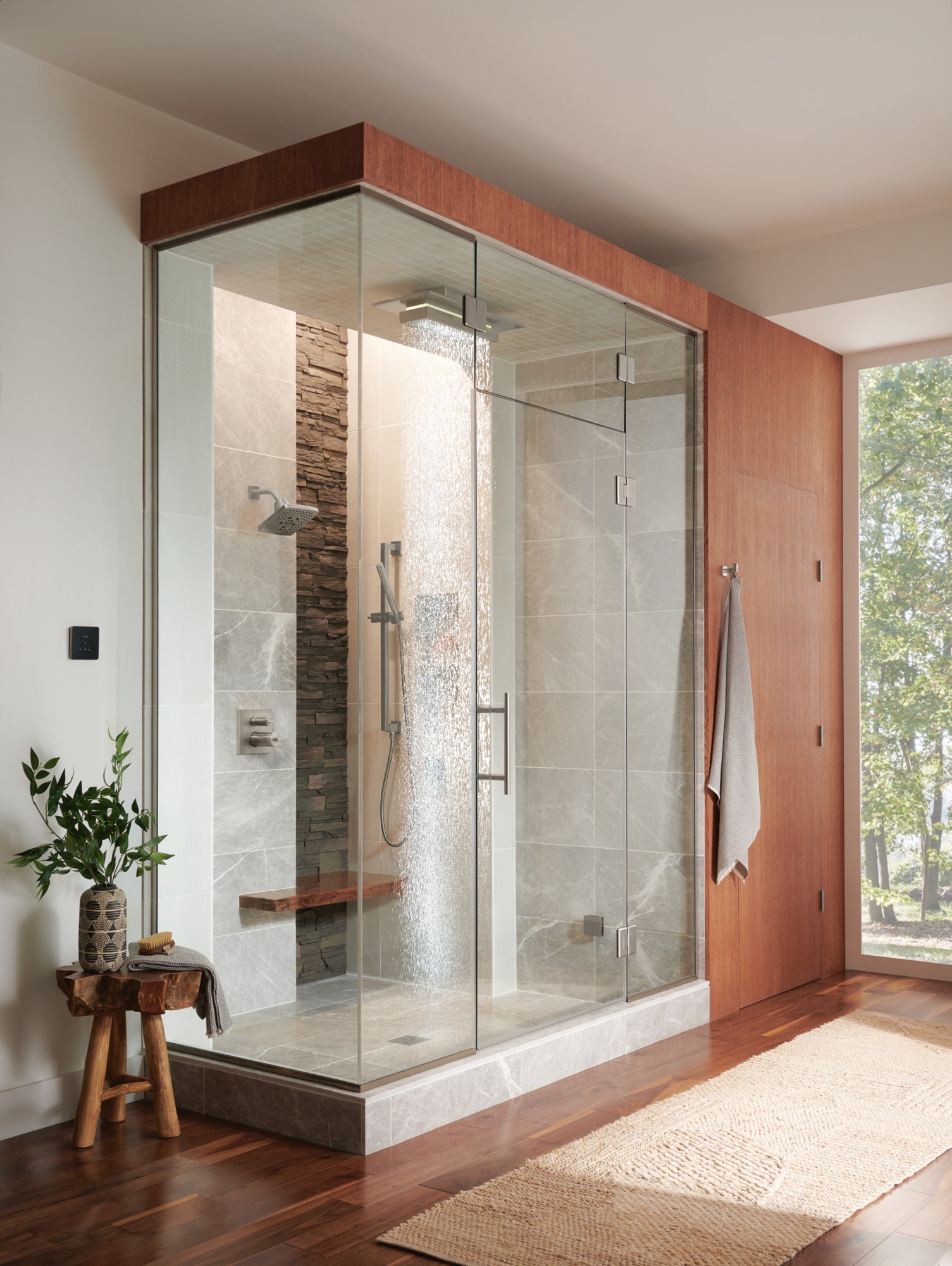 Brizo Square-shaped Exterior Steam System Control for Enhanced Spa-like Home Experience