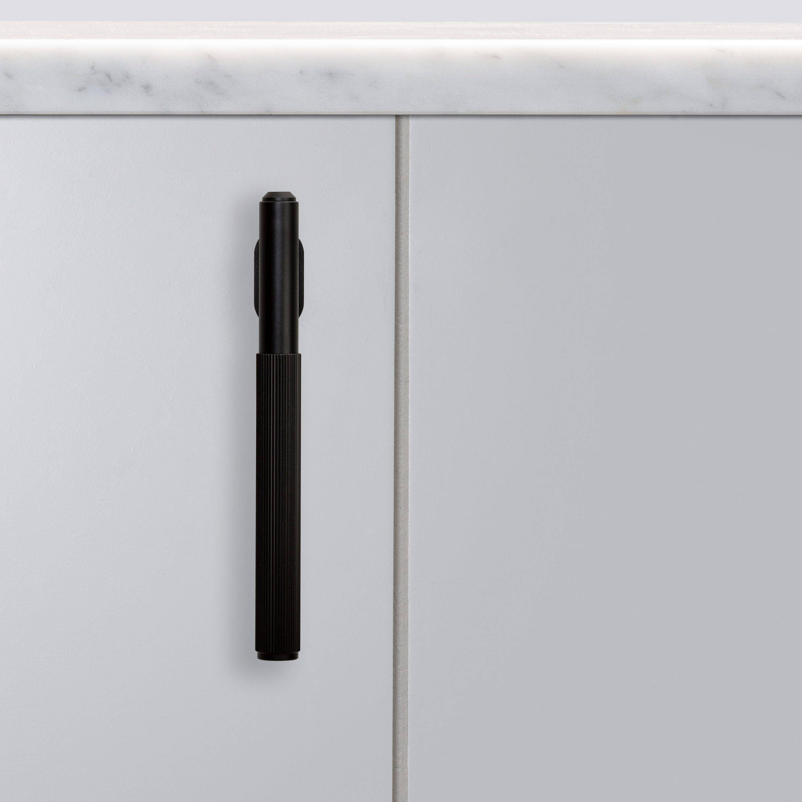 Buster + Punch Elegant Anodized Black Metal L-Bar for Cabinet Doors, Cupboards, and Kitchen Units
